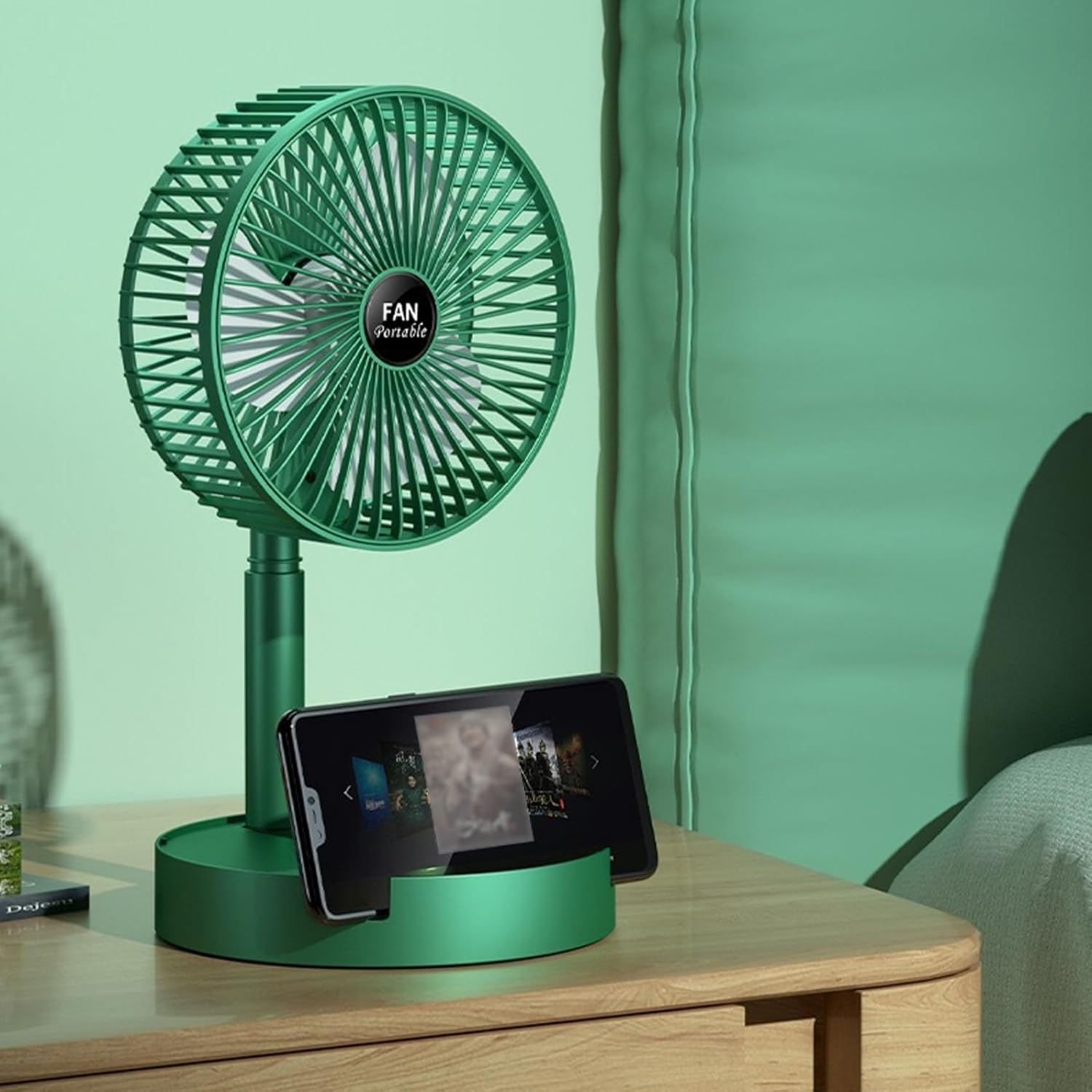 Foldable Desk Fan 3 Speeds, 180¬∞ Tilt Adjustable Rechargeable Fan with Low Noise & Long Battery Life - Medaid International