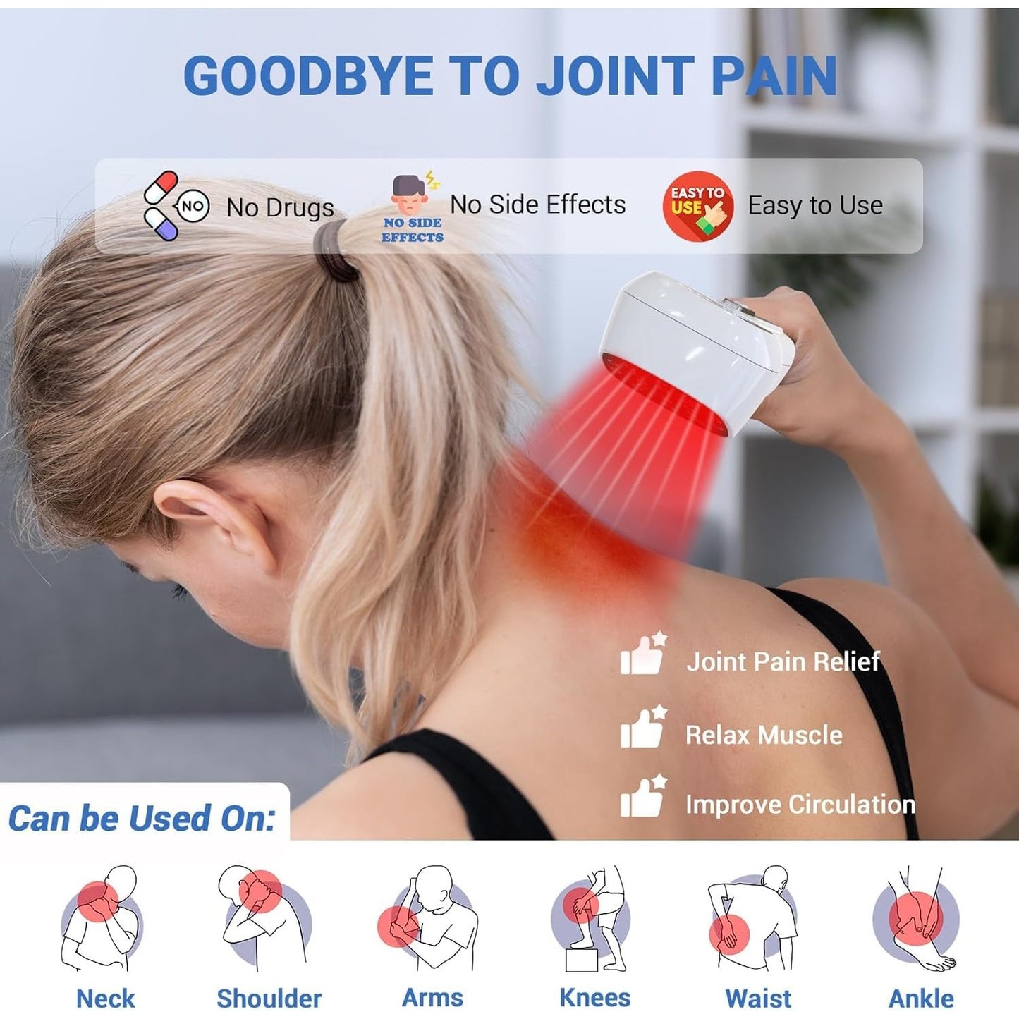 Cold Laser Therapy Device for Human & Pet with Stand & LED Display(4 x 808 nm +14 x 650 nm), Handheld Red Light Therapy Devices, Red Light Therapy Wand for Joint Muscle Pain Relief - Medaid International
