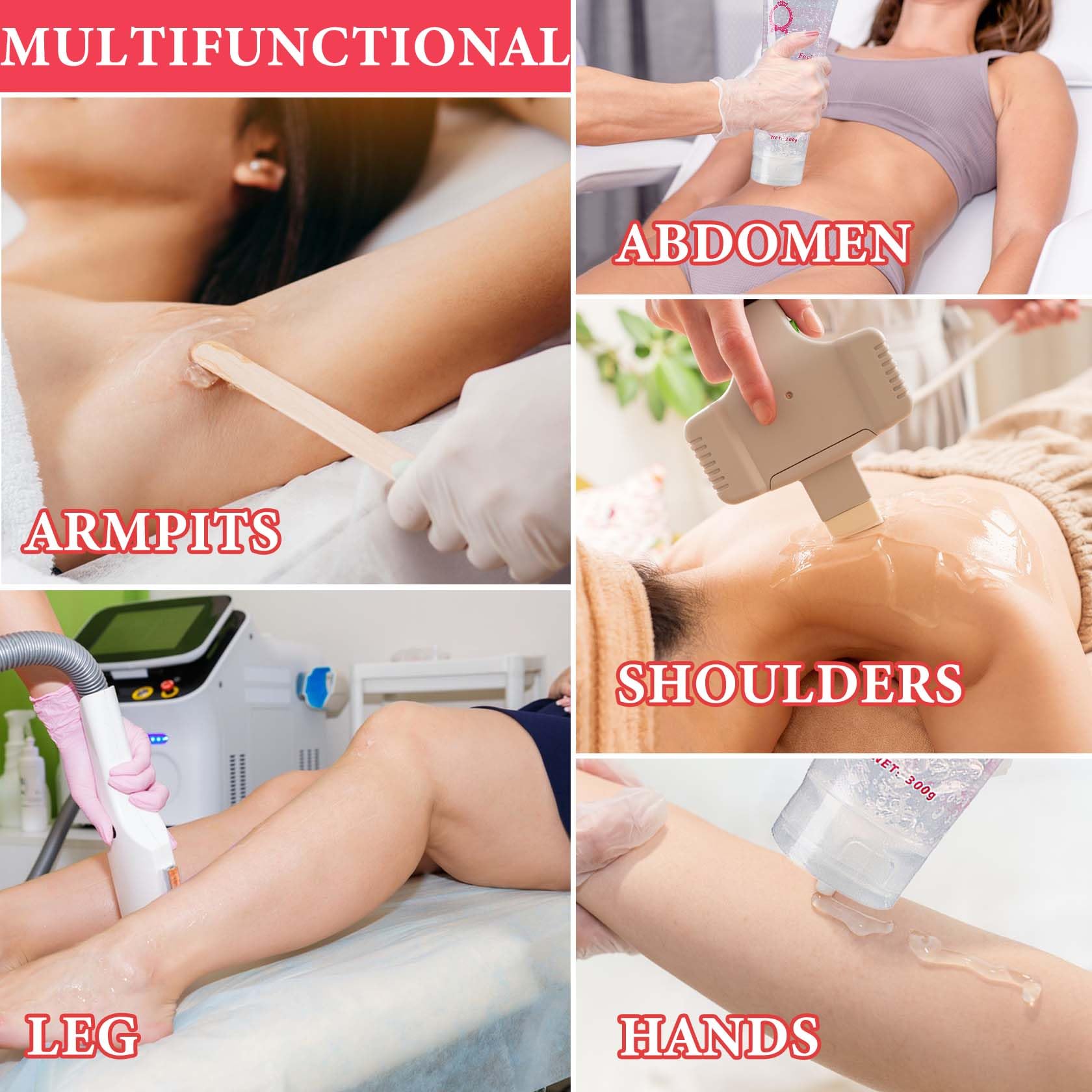 Cooling Gel for Hair Removal,Facial Gel Clear Coupling and Cooling Gel Use with Laser Hair Removal Device and Facial Body Skin Care Machine for Women & Men - Medaid International