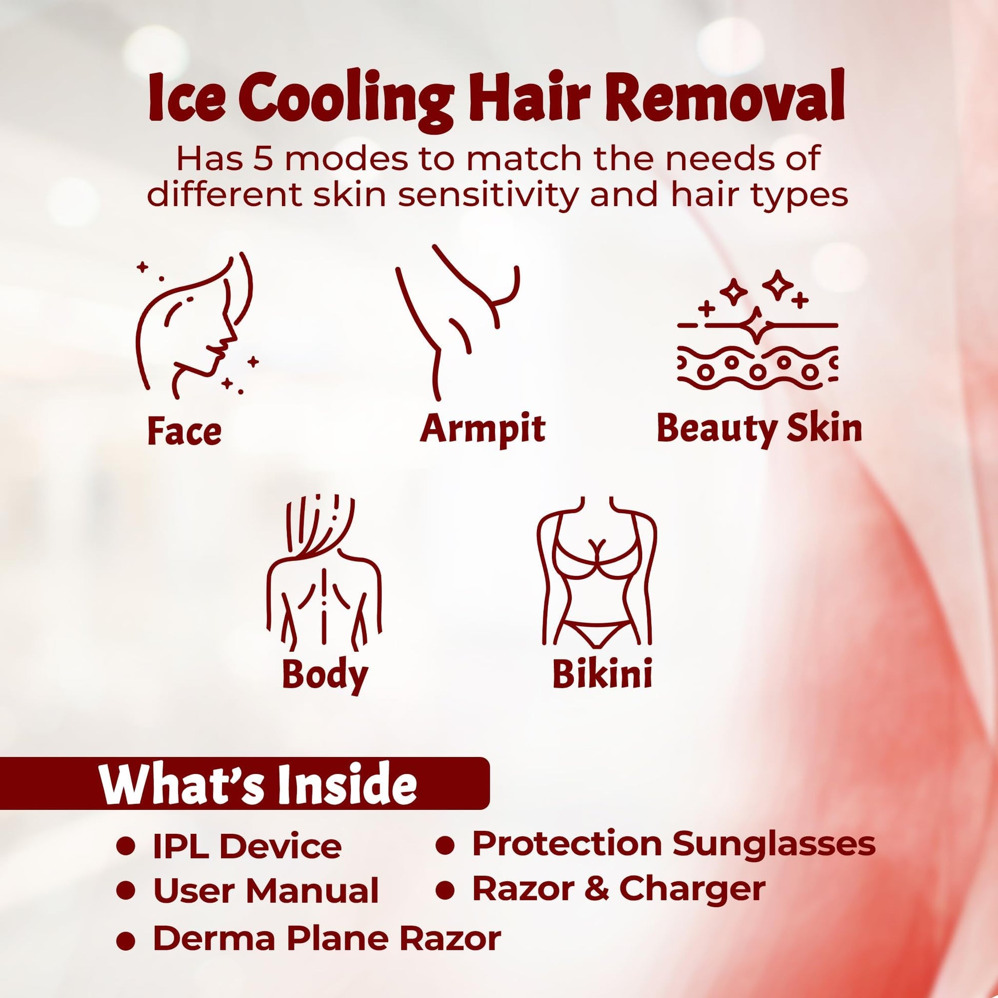 IPL Hair Removal Device, Laser Remover for Women & Men, at-Home Cooling Epilator with Quartz Tube, Hair Removal Machine for Yetiful Skin, Maquina Depilar (White) - Medaid International