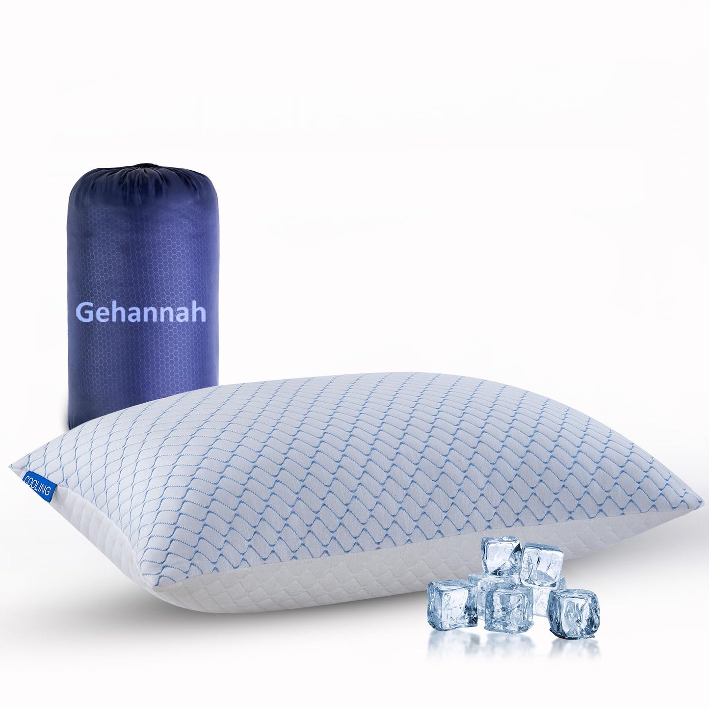 Gehannah Travel Pillow - Large 1 Pack Compressible Camping Pillow for Sleeping - Shredded Memory Foam with 1 Storage Bags - Supportive for Adults, Kids, Outdoor, Backpacking, Hiking Gear - Medaid International