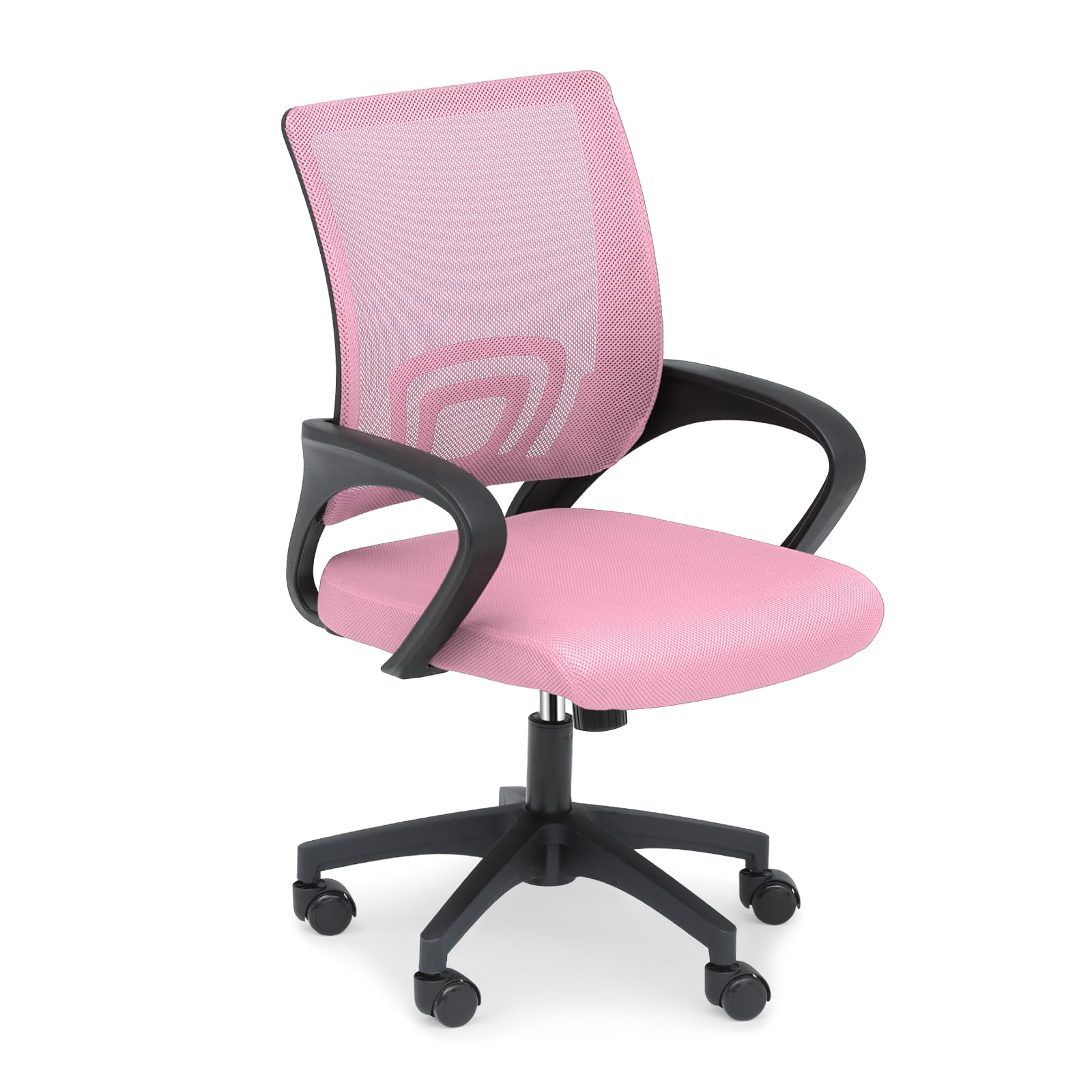 Athena Collection Computer Office Chair, Ergonomic Desk Chair with Rolling Wheels, Mesh Back Support and Height Adjustable, Small and Comfy for Home Office, Study, Pink - Medaid International