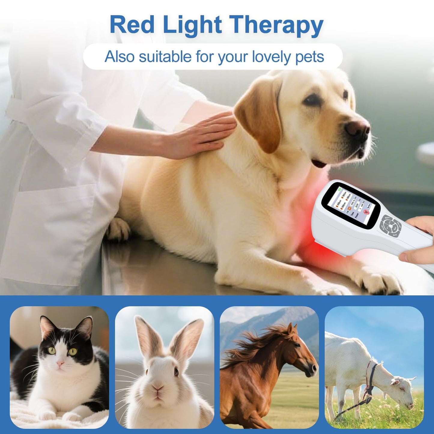 Fimem Red Light Therapy Device for Pain Relief, 10x650nm 5x808nm 5x905nm 5x980nm, Hand Held Infrared Light Therapy Wand for Muscle Relax, Cold Light Therapy Machine for Knee Shoulder Joint Body Pain - Medaid International