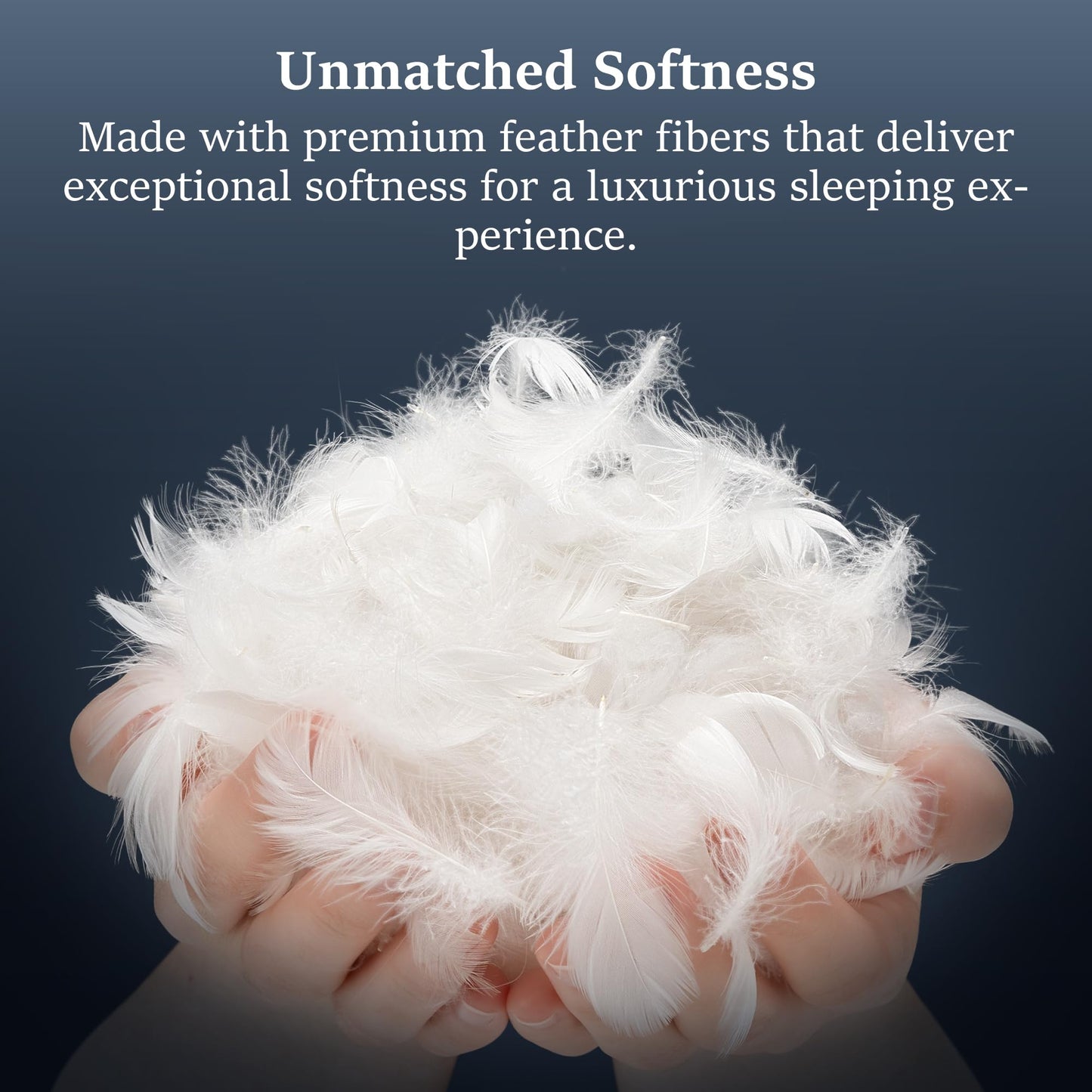 COZSINOOR Goose Feather Pillows Queen Size - Pack of 2, Hotel Down Bed Pillow for Sleeping, Soft 600 TC Cotton Cover, Fluffy Support Surround Fill Down Alternative, Softer - Medaid International