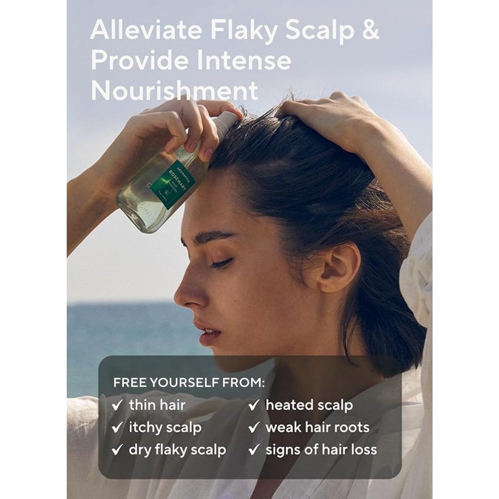 AROMATICA Root Enhancer Rosemary Water Spray for Hair Growth – Korean Hair Care Oil for Scalp Detox – Flaky & Itchy & Dry Scalp Treatment – Free from Sulfate, Silicone, and Paraben (3.38oz) - Medaid International