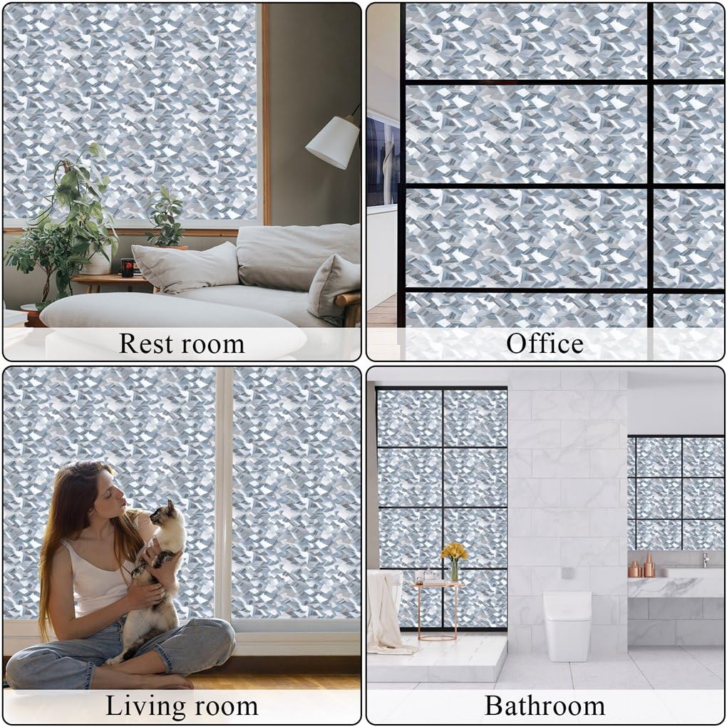 Arthome Privacy Film, 35.4x100 inch 3D Crystal Refraction Window Tint, Static Cling No Glue Removable, UV Anti-UV Window Sticker Self-Adhesive Vinyl Home Office Decor - Medaid International