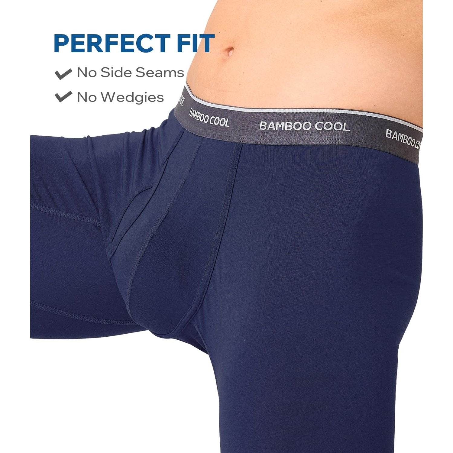 BAMBOO COOL Men's Ultra-Soft Breathable Boxer Briefs 3-Pack - Moisture Wicking Underwear | Comfort Fit, Tagless - Medaid International