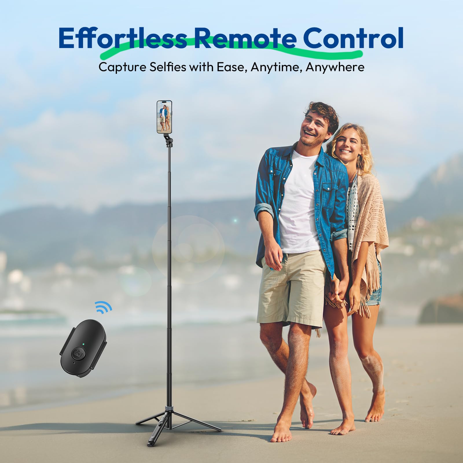 ULANZI TT88 Magnetic Tripod for iPhone 17, 57" Extendable Selfie Stick w Remote, 2-in-1 Phone Clip & Dual Cold Shoe Mounts-Lightweight Phone Tripod Stand for Vlogging, Travel, Video Recording, Black - Medaid International