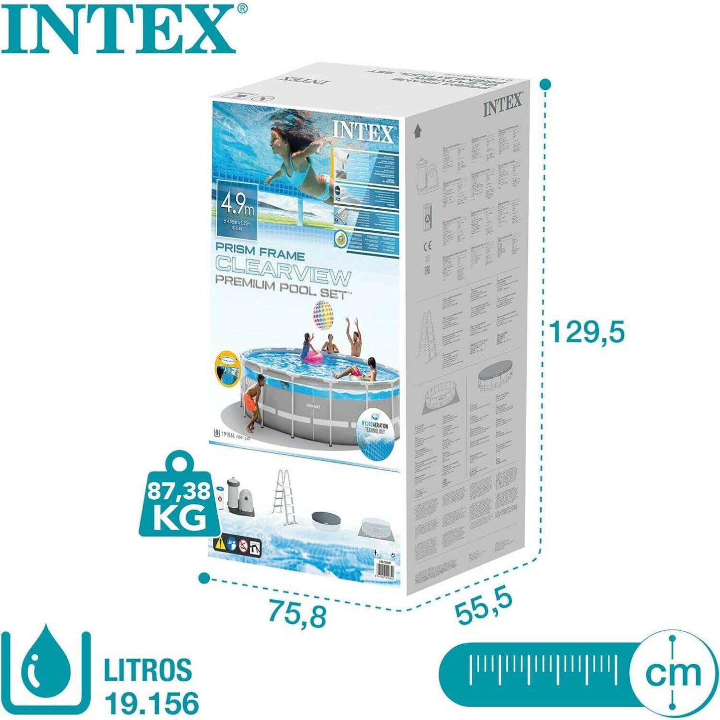 Prism Frame Clearview Pool Set D 4.88M X 1.22M - Medaid International