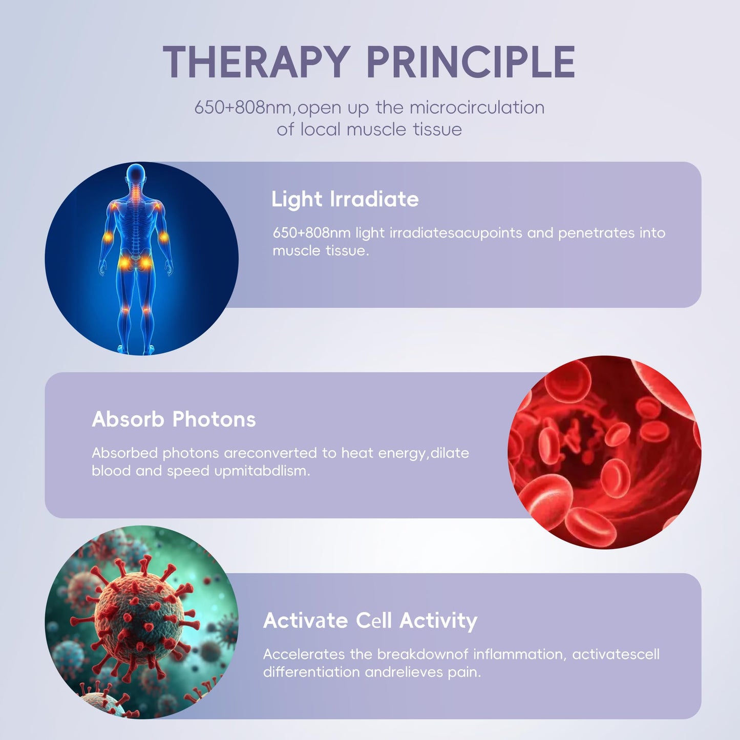 Handheld Red Light Therapy Device, Portable Pain Relief Device, 650nm 808nm Therapy Instrument - Medaid International