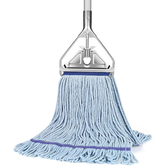 String Mop Heavy Duty for Floor Cleaning- Industrial Commercial Wet Mop with 59inch Mop Handle for Home Garage Office Workshop Warehouse Floor Cleaning - Medaid International