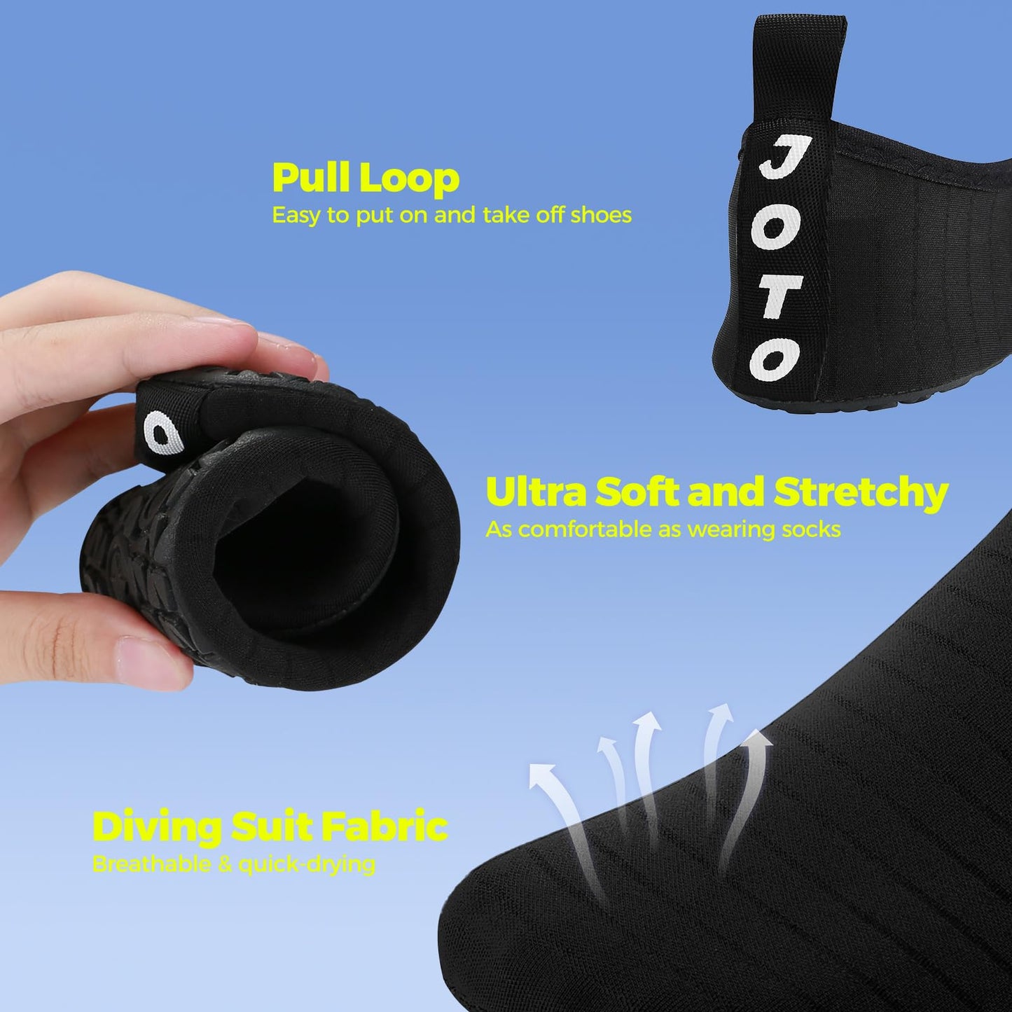 JOTO Water Shoes for Women Men Quick-Dry Breathable Aqua Socks Flexible Non-slip Rubber Sole lightweight Barefoot Aqua Water Socks for Swim Beach Yoga Exercise Pool Camping Snorkeling Surfing Kayaking - Medaid International