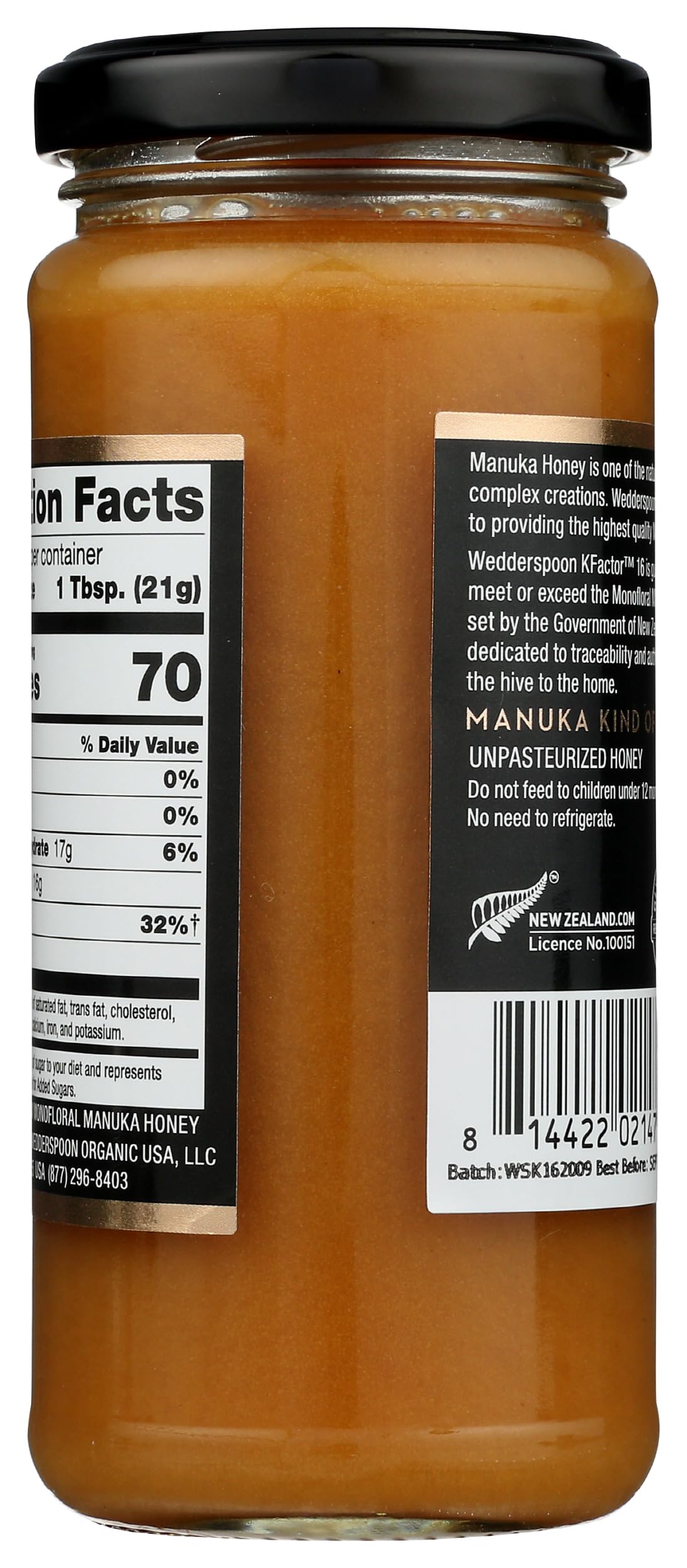Wedderspoon 100% Raw Manuka Honey - KFactor 16 - 11.5 Ounces - Medaid International
