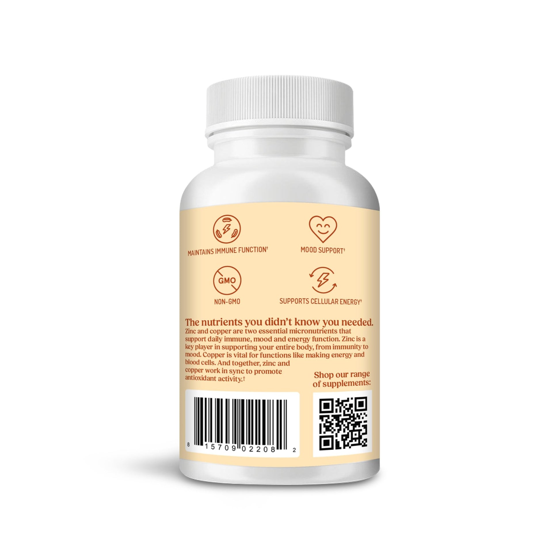 Bulletproof Zinc with Copper Capsules, 60 Count, Minerals and Antioxidant Supplement for Immunity and Mood - Medaid International