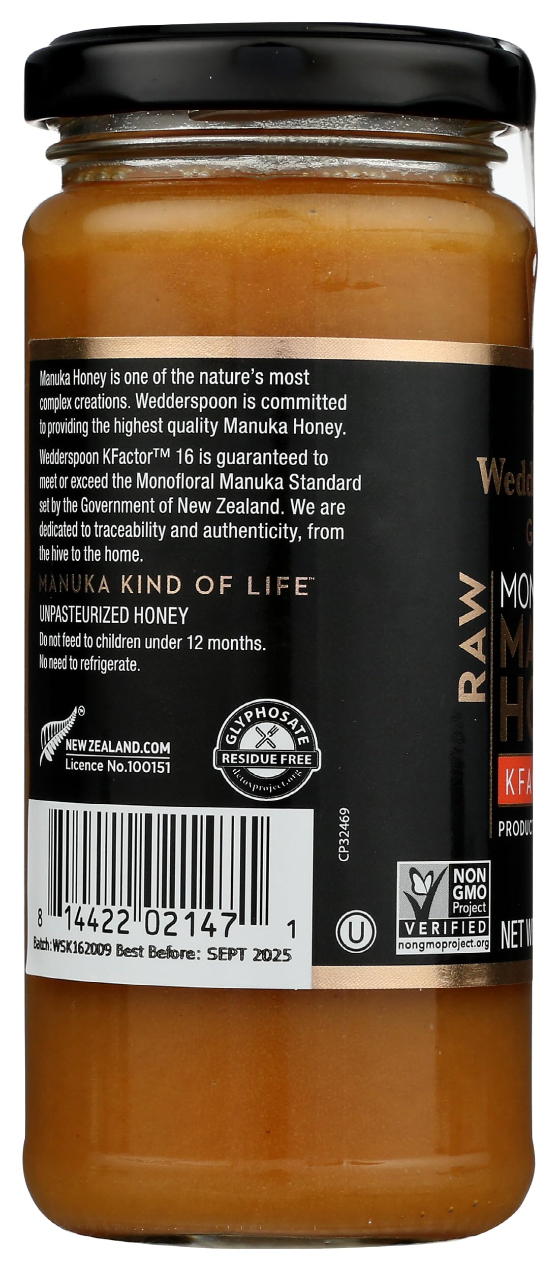 Wedderspoon 100% Raw Manuka Honey - KFactor 16 - 11.5 Ounces - Medaid International