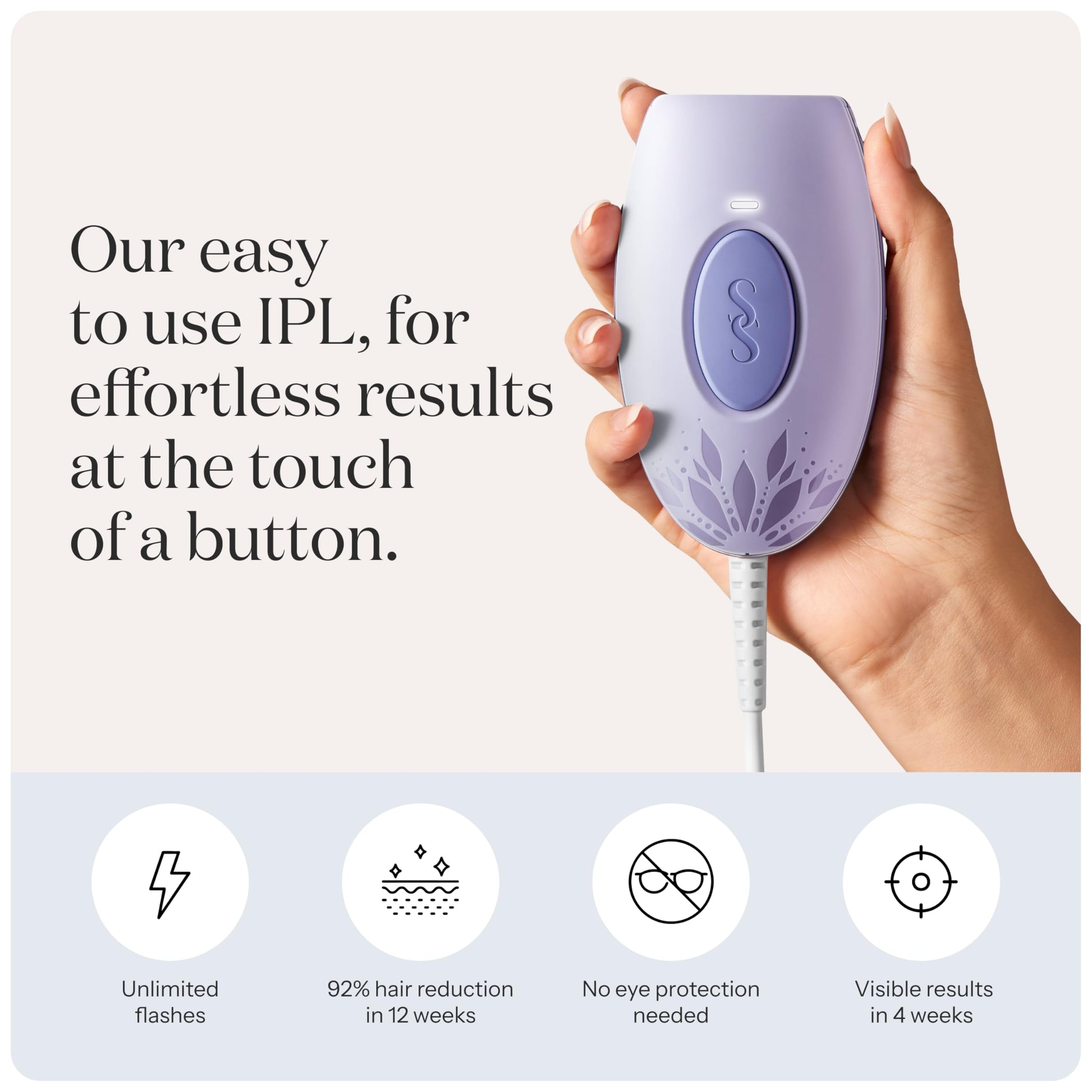 SmoothSkin Pure Mini Lite IPL Lilac Hair Removal Device – Compact at-Home Laser Hair Removal for Women, Safe for Face & Body, Permanent Hair Reduction, Gentle & Painless, Salon-Quality Results - Medaid International