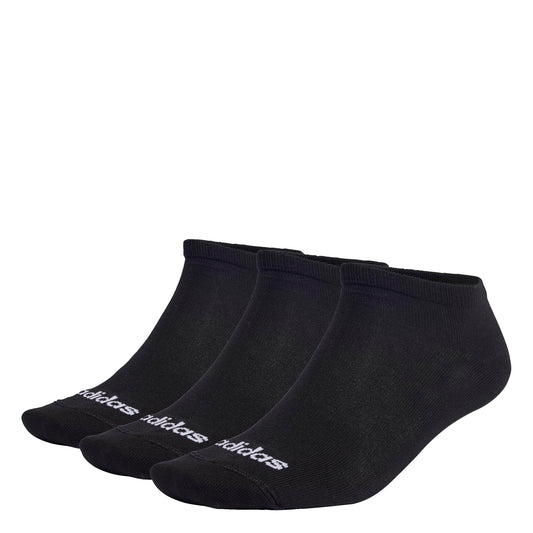 adidas Unisex Thin Linear Socks 3 Pairs Socks, Black/White, Large - Medaid International