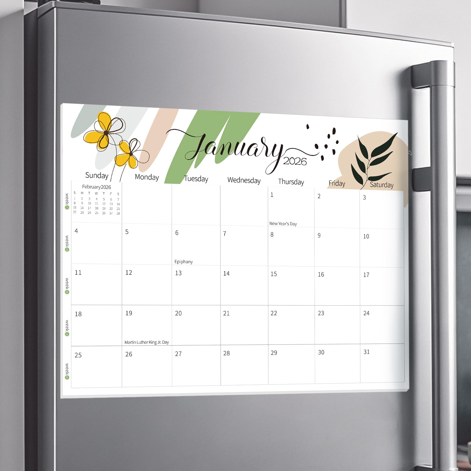 GuassLee Magnetic Calendar 2026-2027 - Magnetic Calendar for Fridge 11 x 14 Inches, Runs from Jan. 2026 to Jun.2027, 18 Monthly Planner for Easy Planning and Organizing - Medaid International