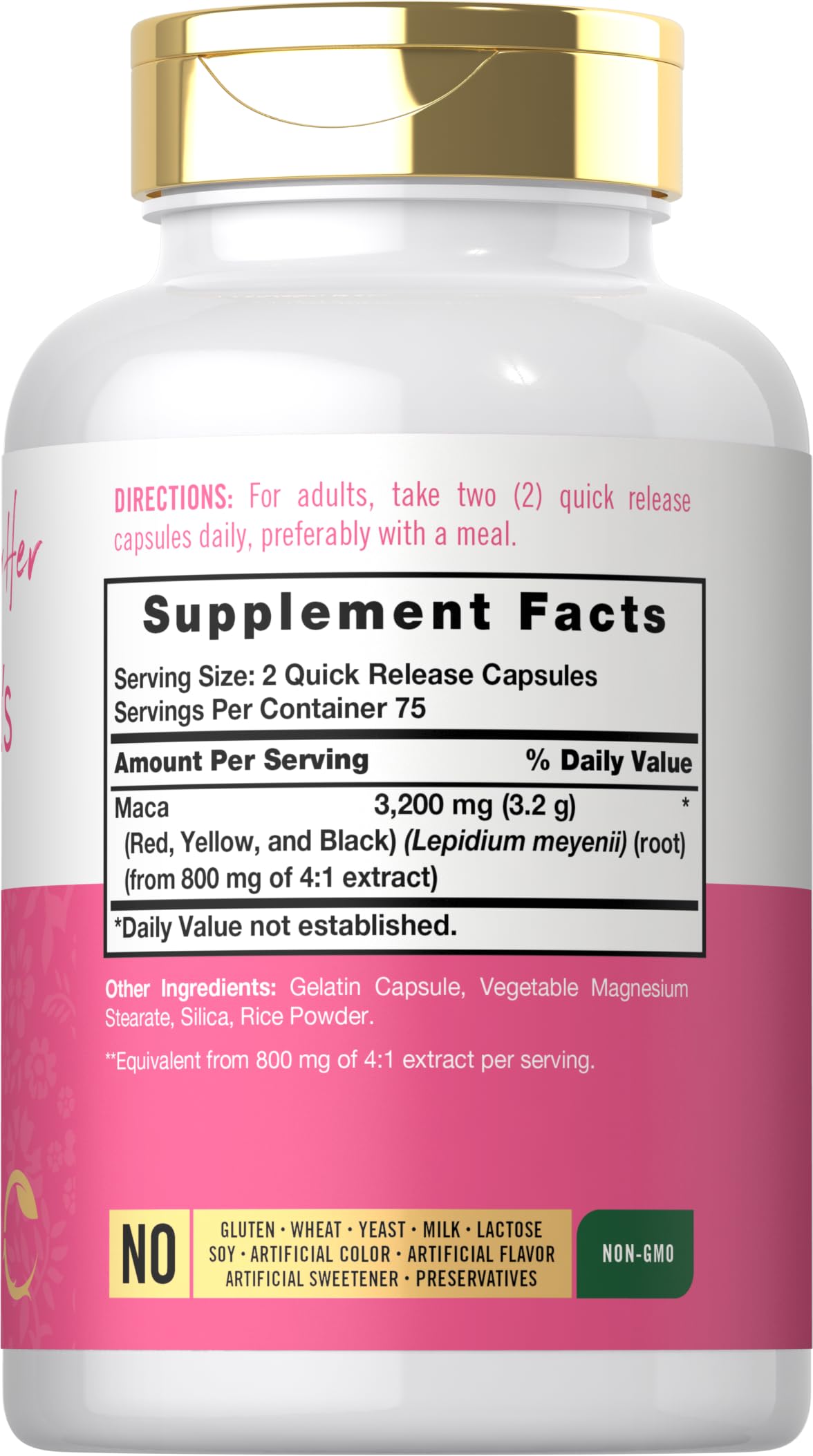 Carlyle Maca Root Capsules for Women 3200mg | 150 Count | Non-GMO, Gluten Free Supplement | for Her - Medaid International