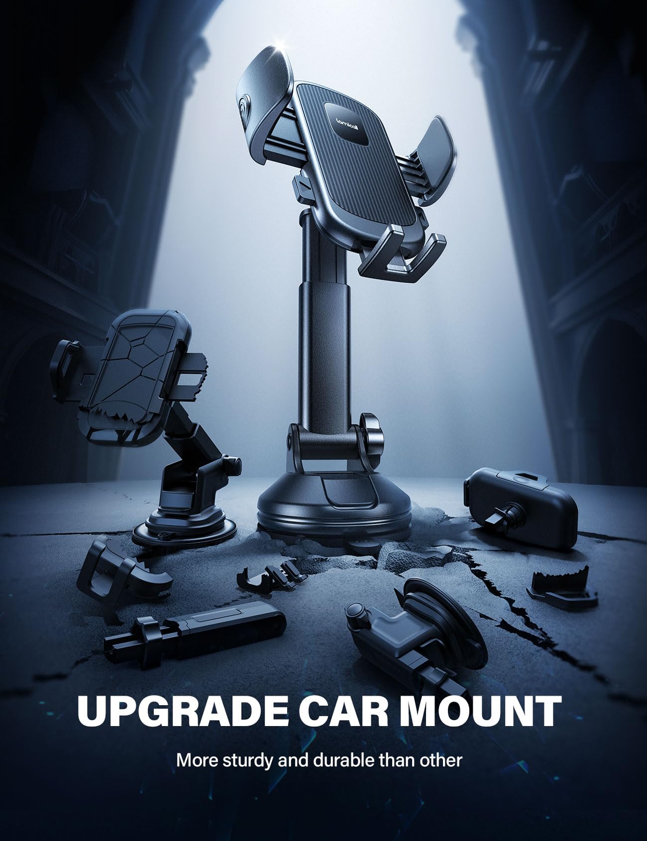 Lamicall Car Phone Holder - [Strongest Military-Grade Suction Cup] 360° Rotation Phone Holders for Your Car Quick Release Adjustable Car Phone Mount Dashboard for iPhone 17 16 Galaxy Smartphone Truck - Medaid International