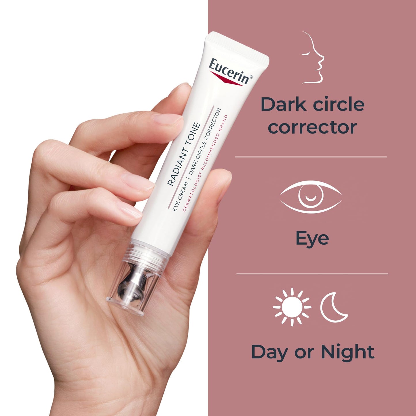 Eucerin Radiant Tone Eye Cream Dark Circle Corrector, Eye Brightening Cream with Thiamidol and Hyaluronic Acid, Helps Reduce the Look of Eye Puffiness, 0.5 Oz Tube - Medaid International