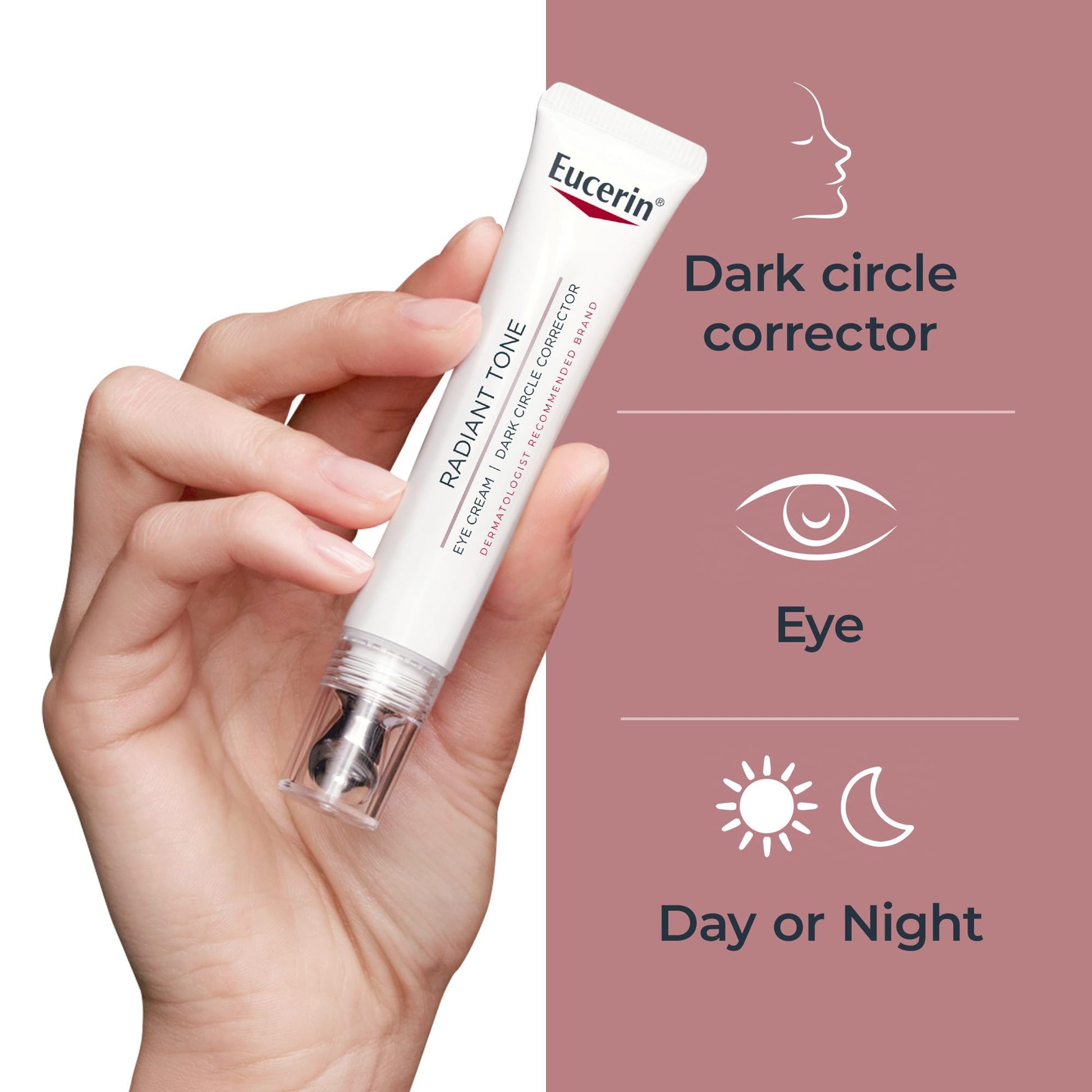 Eucerin Radiant Tone Eye Cream Dark Circle Corrector, Eye Brightening Cream with Thiamidol and Hyaluronic Acid, Helps Reduce the Look of Eye Puffiness, 0.5 Oz Tube - Medaid International