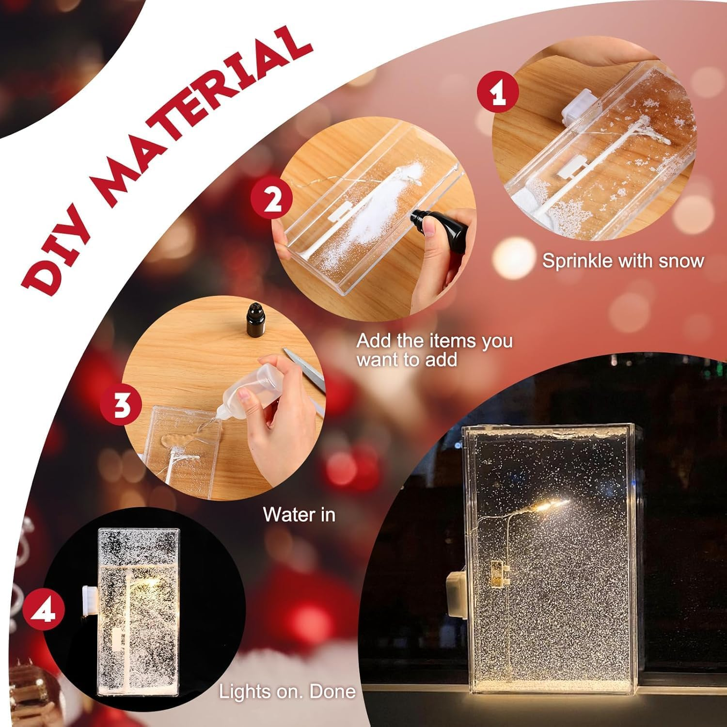 i Snow Tales Lamp, Snowy Night Street Lamp Christmas Snow Scene Light DIY Materials, Snow Globe Night Light - Medaid International