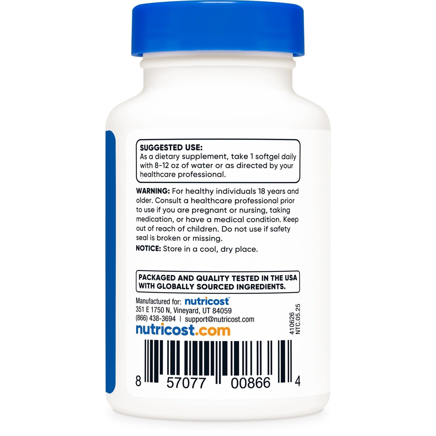 Nutricost Vitamin K2 (MK7) (100mcg) + Vitamin D3 (5000 IU) 120 Softgels - Gluten Free and Non-GMO - Medaid International