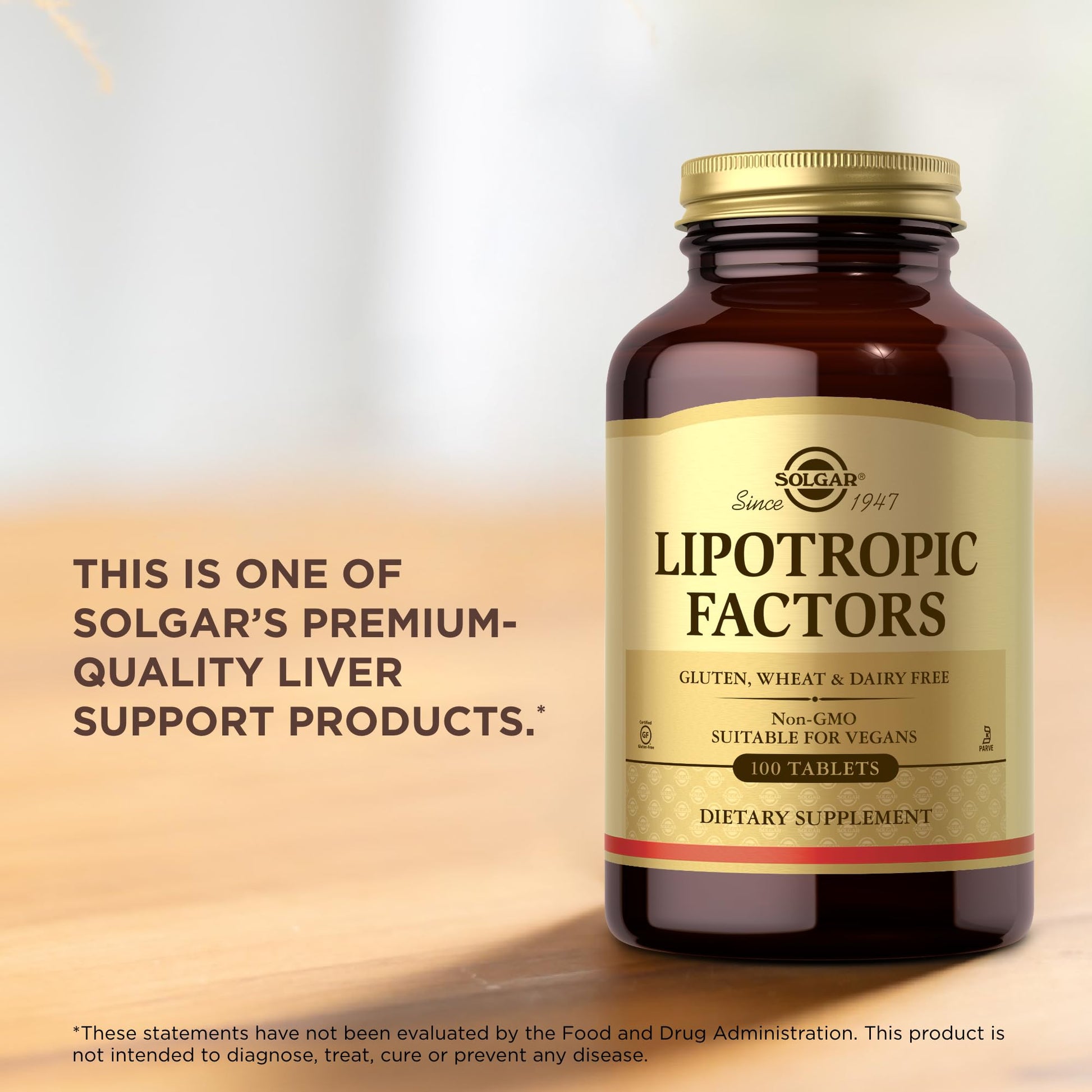 Solgar Lipotropic Factors - 100 Tablets - Non-GMO, Vegan, Gluten Free, Dairy Free, Kosher - 33 Servings - Medaid International