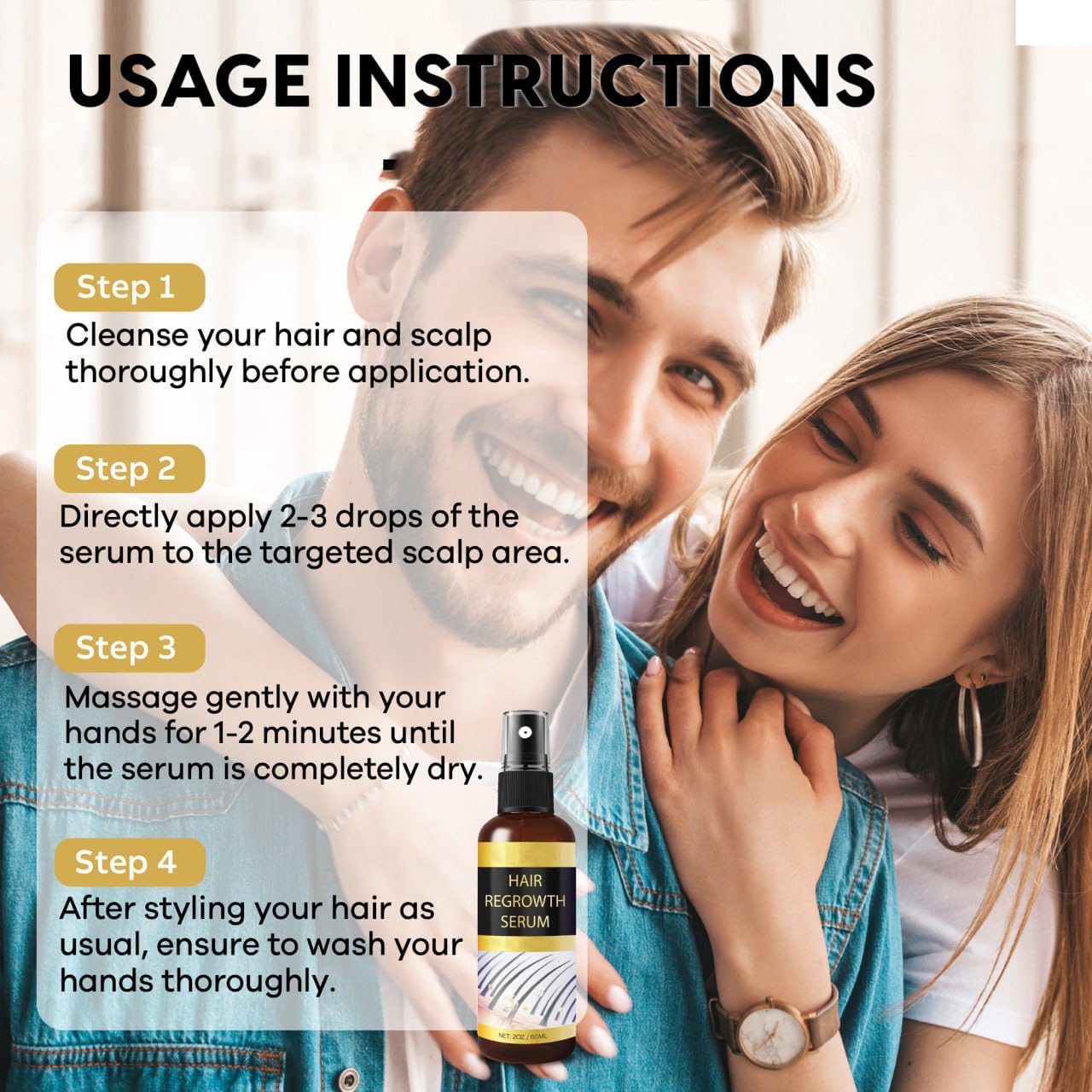 Hair Growth Oil Spray: Hair Regrowth Serum with Rosemary Biotin Ginseng for Hair Loss and Thinning-Thicker Fuller Longer - for Women and Men - Medaid International