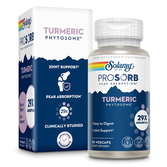 SOLARAY ProSorb Turmeric Supplement Phytosome 500 mg - 29X High Absorption Turmeric Curcumin Supplement for Joint Health Support - Easy-to-Digest Curcumin, Vegan, 60-Day Guarantee, 30 Serv, 30 VegCaps - Medaid International