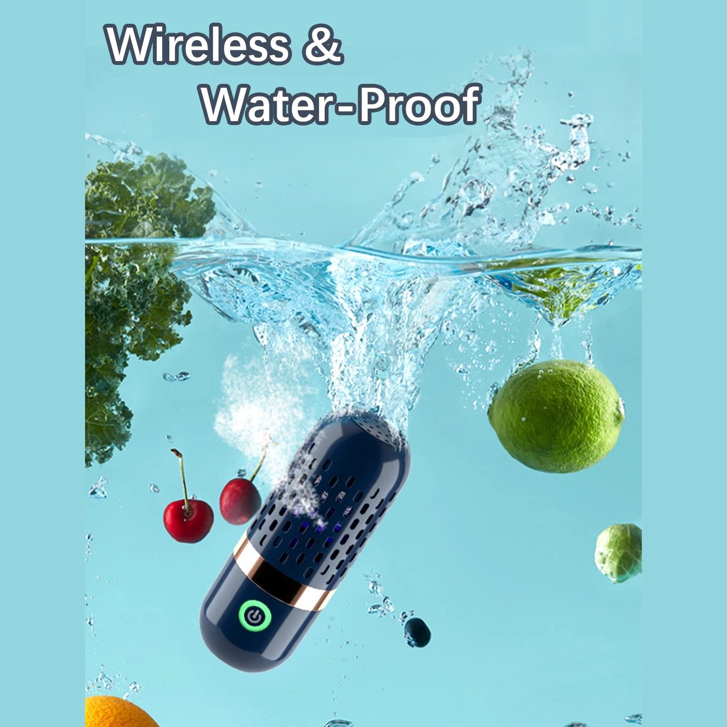 BCRTO Vegetable and Fruit Cleaner Machine, Purified Water-Proof Fruit Cleaning Device with OH-ion Purification Technology 250min Working time and Wireless Charging, for Cleaning Fruit, Grain,Meat - Medaid International