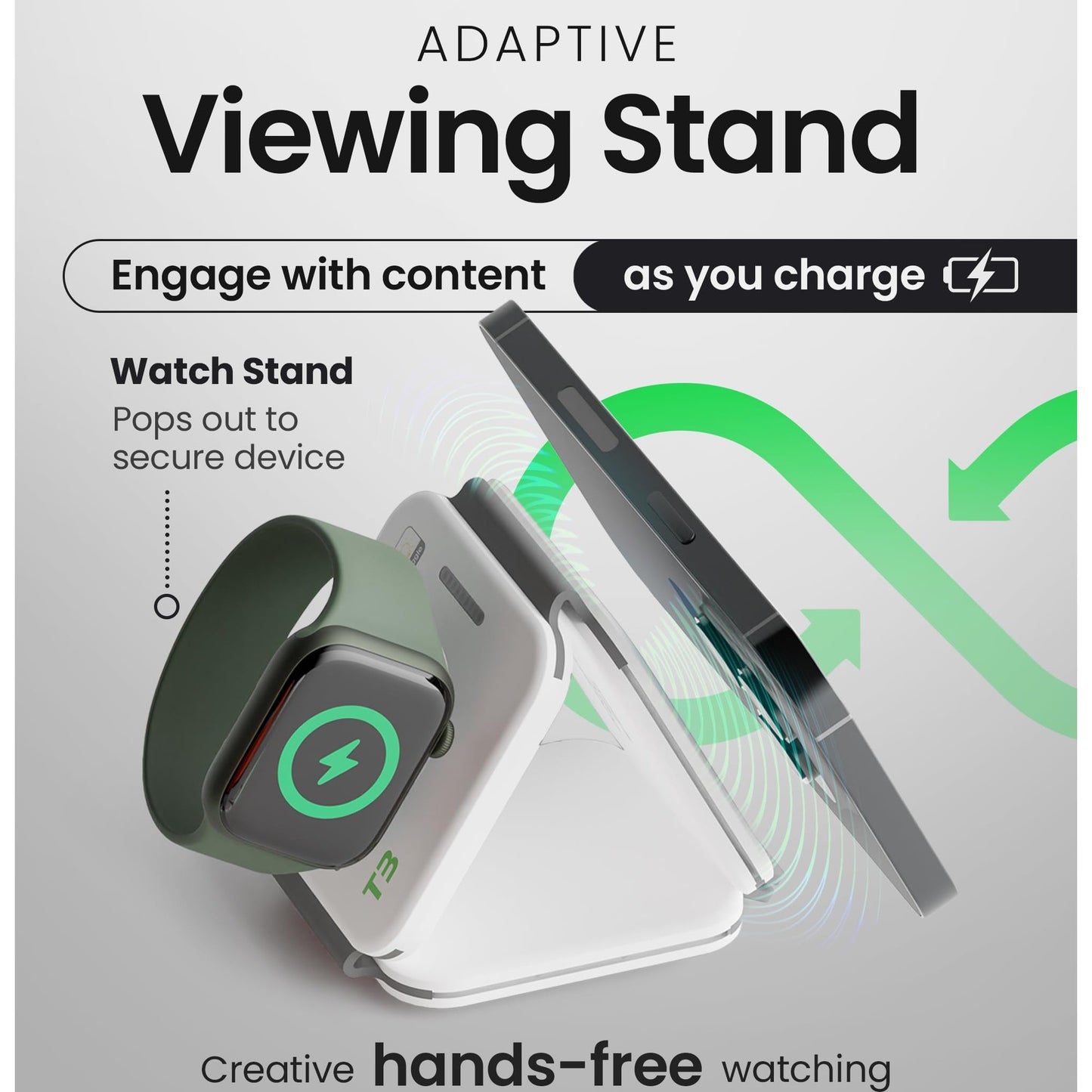 InfinaCore 3-in-1 Charging Station for Apple Devices - Travel Essentials- Magnetic Wireless Travel Charger - Foldable Charging Pad for Magsafe iPhone 16 15 14 13 12 Pro Max/Plus, AirPods & Apple Watch - Medaid International