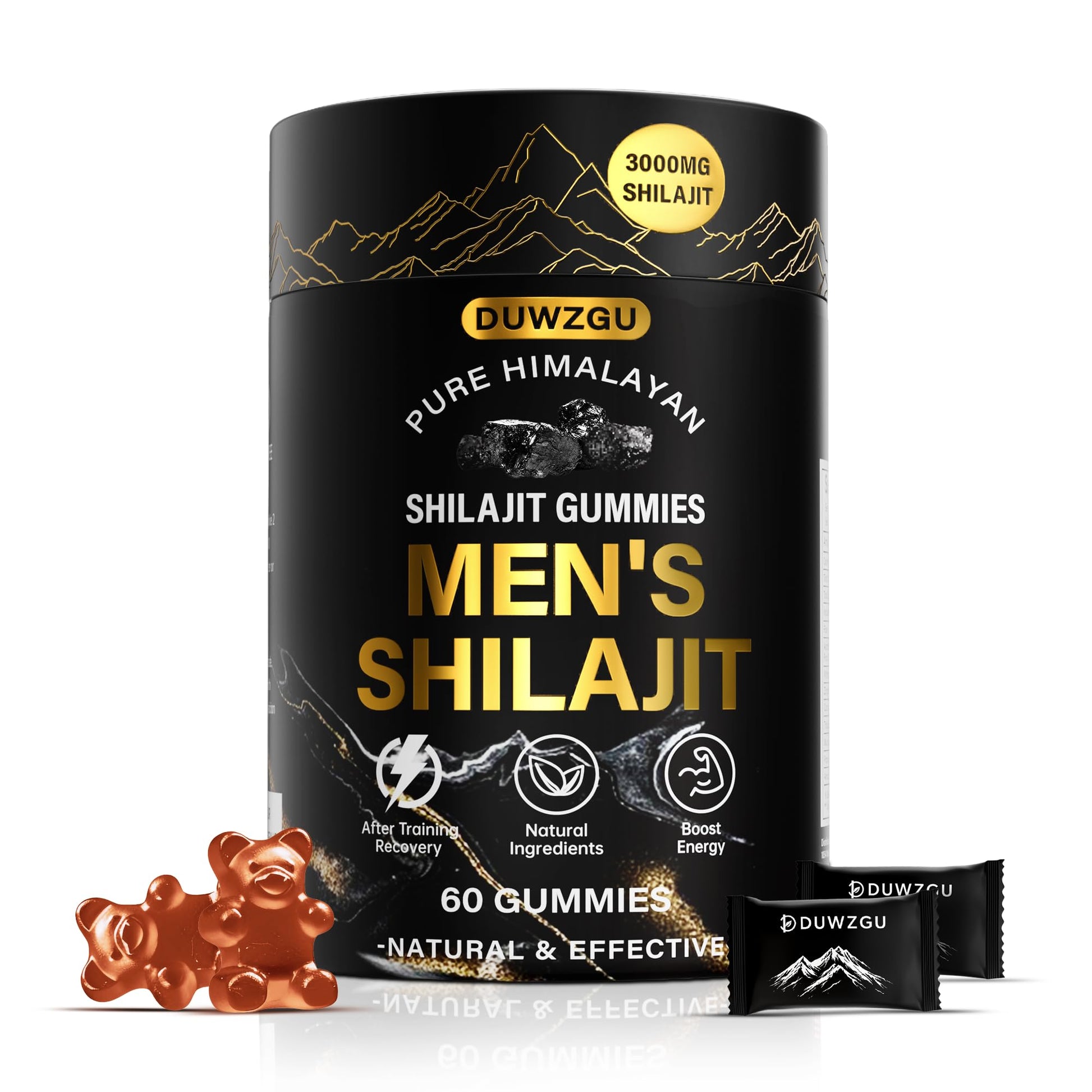 Himalayan Shilajit Gummies for Men & Women –100% Natural Organic Gold Gummies 3000mg with Ashwagandha,Black Musli,Helps Boost Energy,Gokshura,Stamina Vitality Support -Vegan, Non-GMO - 60 Gummies - Medaid International