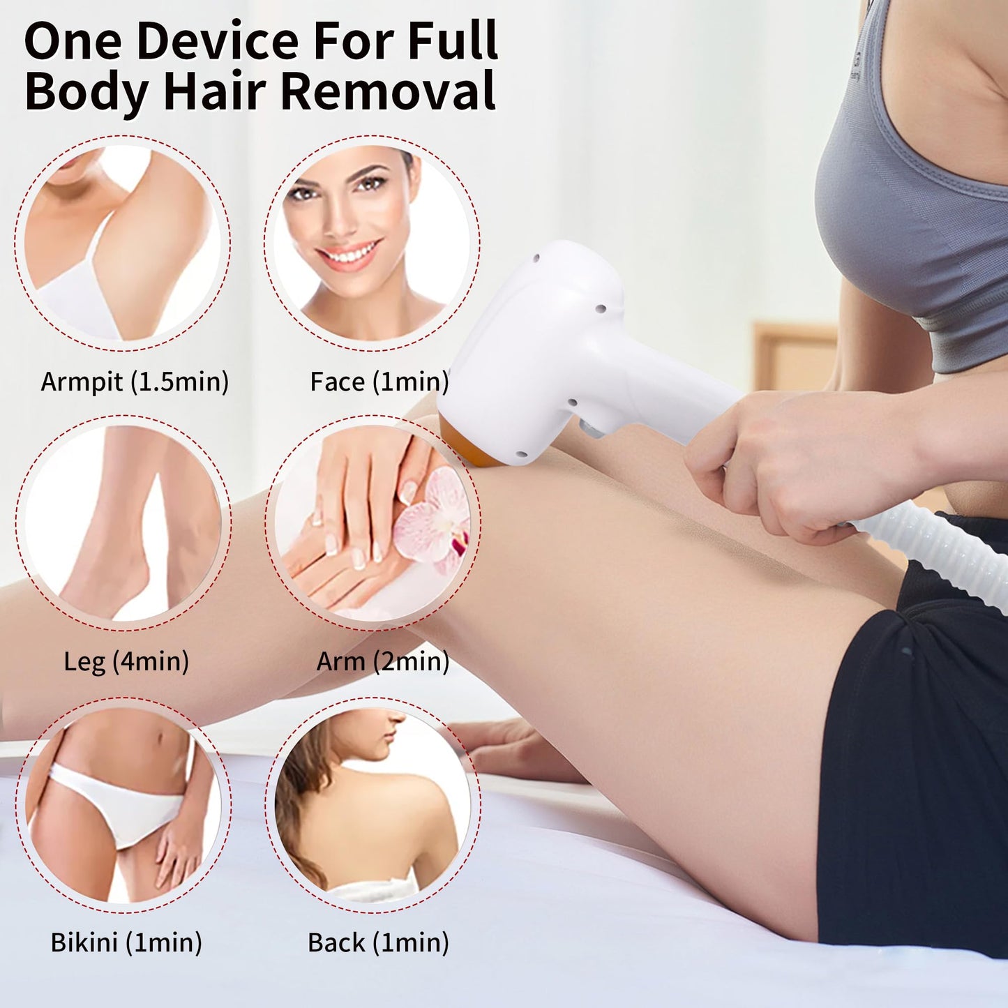 Epilator, Facial Hair Removal, at-Home Laser Beauty Device, Female Facial Hair Removal, Long-Term Hair Growth Suppression for The Entire Body. - Medaid International