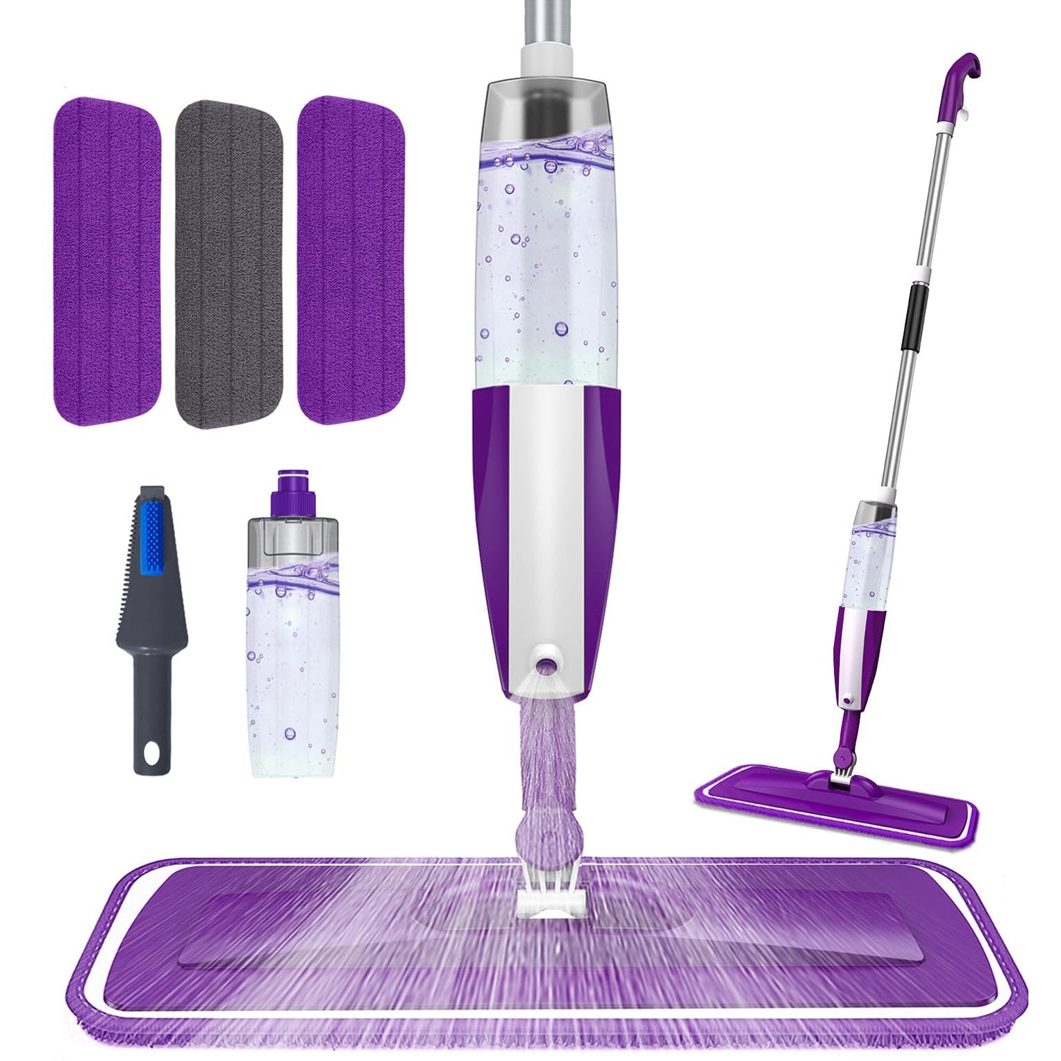 Microfiber Spray Mop for Floor Cleaning - Reusable Floor Mop with 3 Washable Pads, Refillable Bottle Flat Mop with Sprayer for Hardwood Laminate Wood Floor Cleaning - Medaid International