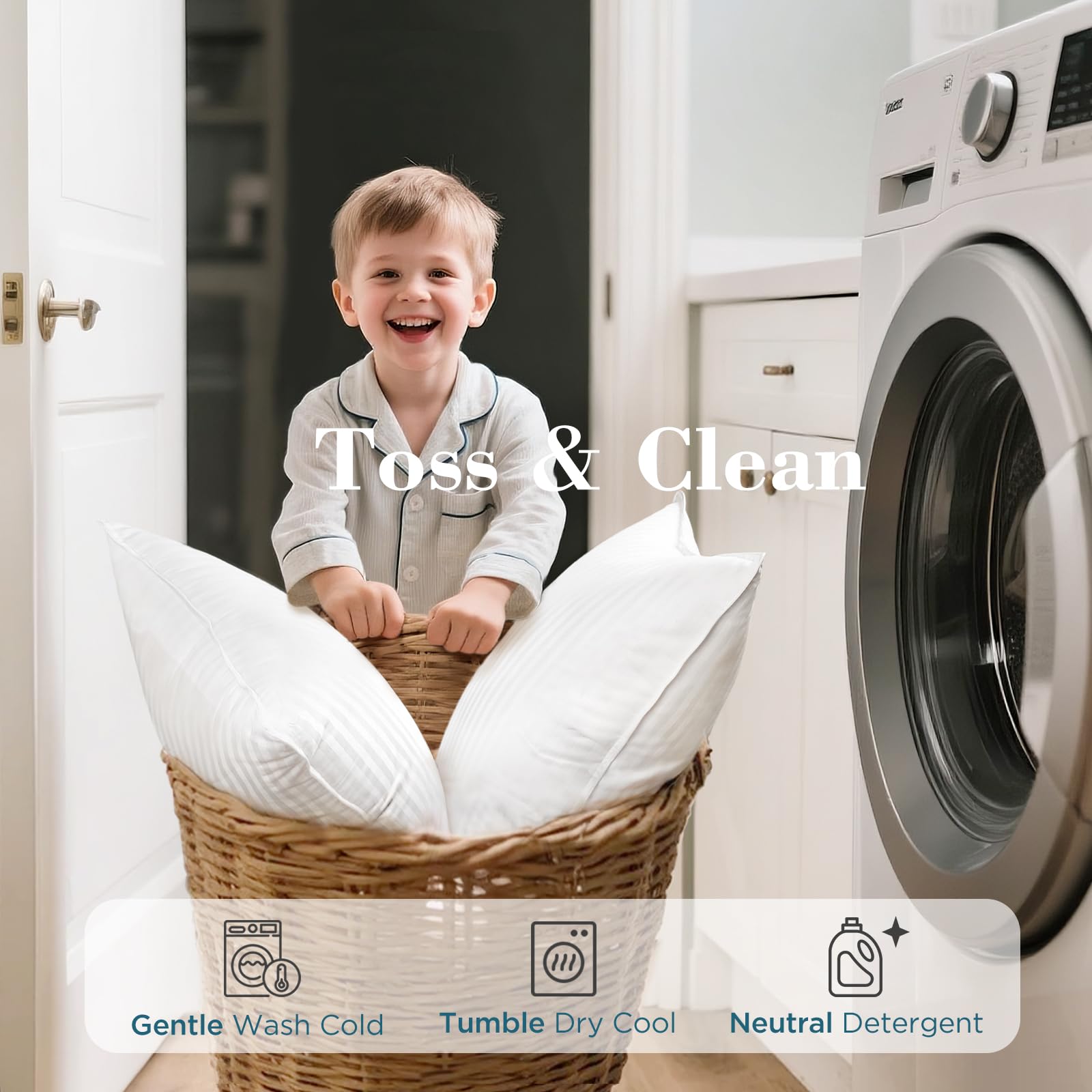 viewstar Bed Pillows Queen Size Set of 2, Hotel Collection, Down Alternative Pillow for Back, Stomach or Side Sleepers, Soft - Medaid International