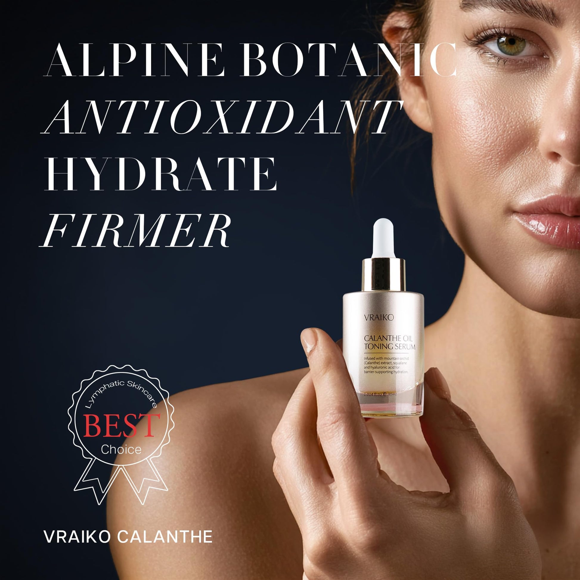 VRAIKO Gua Sha Face Oil Serum | 1st High-Altitude Calanthe Orchid Product | Detox, Plump, Anti-Oxidant, Soothing | Alpine Botanic, Cruelty Free, Natural, 1 fl oz - Medaid International