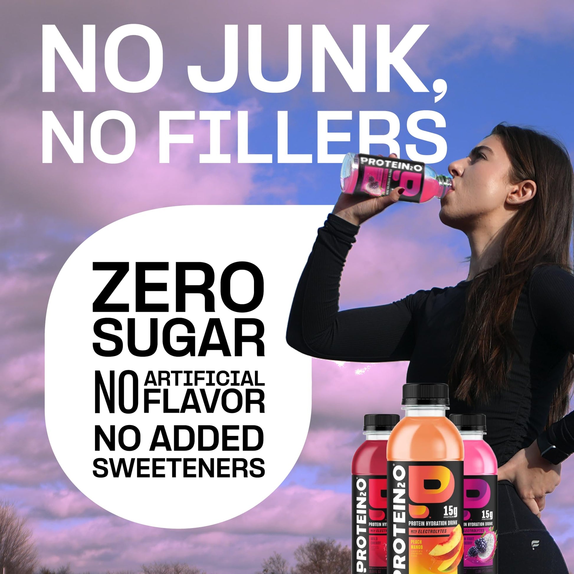 Protein2o Hydration Drink - 2-in-1 Liquid Clear Whey Protein Isolate and Electrolyte Drink - 15g Protein, Vitamins B5, B6 - Post-Workout Recovery - 16.9 Fl Oz - 12 Count Flavor Fusion Variety Pack - Medaid International