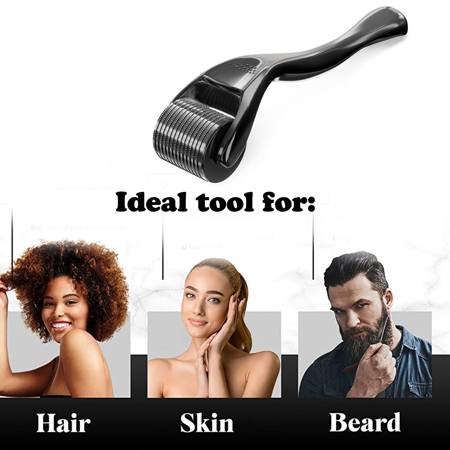 Derma Roller 540 Titanium Microneedles for Face, Scalp & Beard Care | 0.25mm Needle Depth | Premium Durable Design | Hypoallergenic & Easy-Clean | Unisex for Women & Men - Medaid International