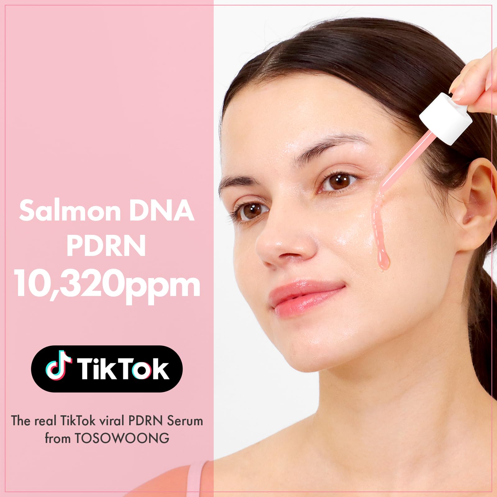 TOSOWOONG Pink Peptide 12 PDRN Serum With Salmon DNA PDRN 10,320ppm, 12 Peptides, Niacinamide, Skin glow, Hydrating, Moisturizing, Firming, Uneven Skin Tone, Korean Skincare, 33ml, 1.11 fl.oz. - Medaid International