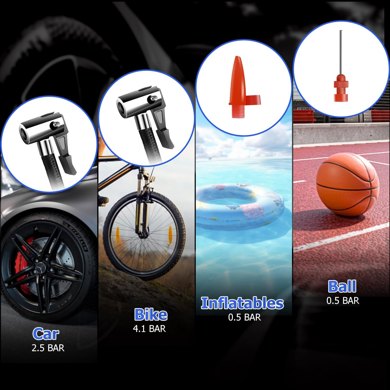 Tyre Inflator Pump Car Air Compressor Auto Shut-Off Portable 12V - Medaid International