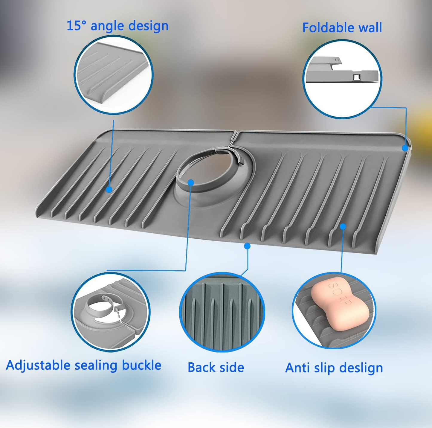Surface Draining Mat Silicone Multipurpose Splash Proof Pad for Fauce - Medaid International