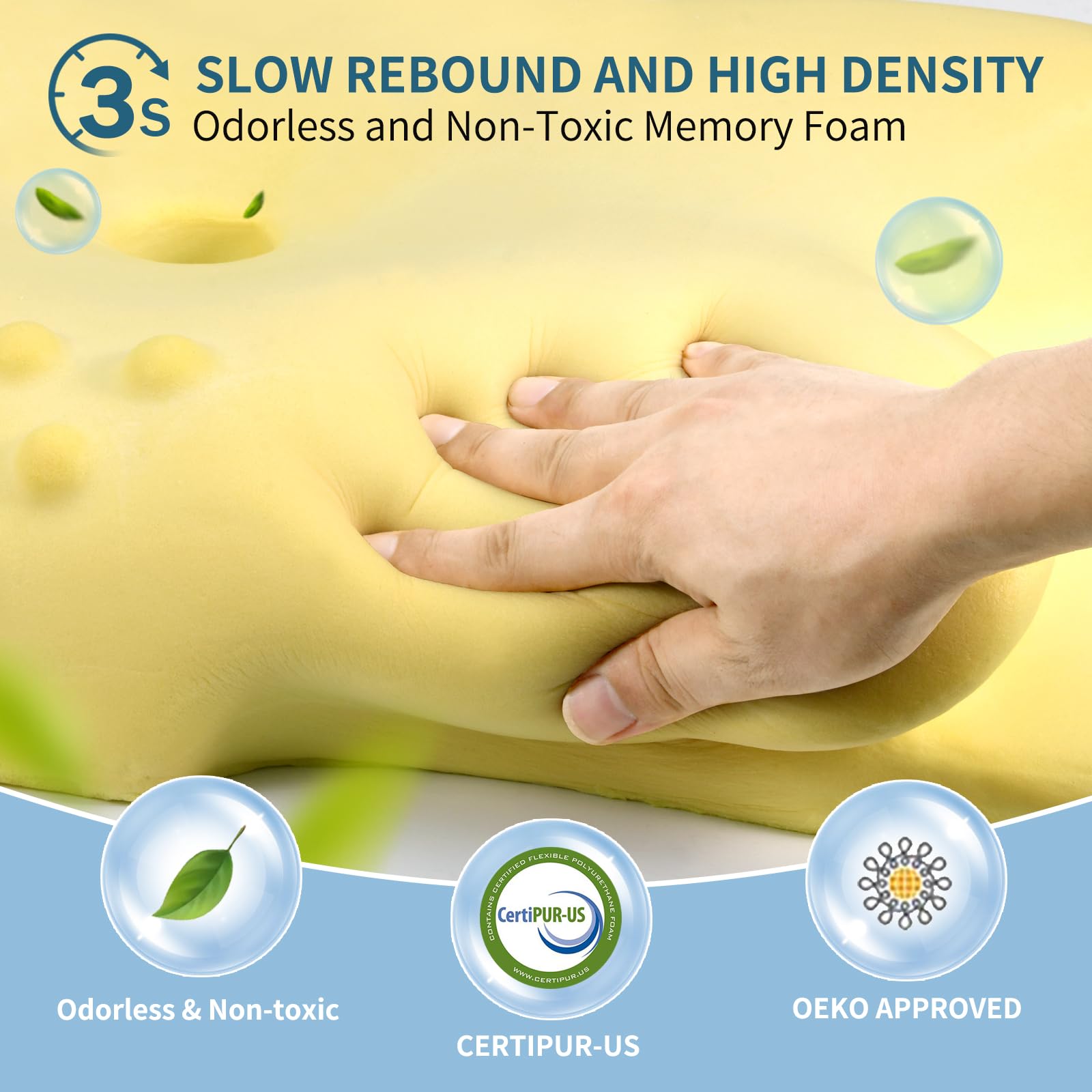 Cervical Neck Pillow for Pain Relief - Ergonomic Memory Foam Pillows for Sleeping, Cooling Side Sleeper Pillow for Neck Support, Contour Orthopedic Bed Pillow for Back Stomach Sleepers - Medaid International