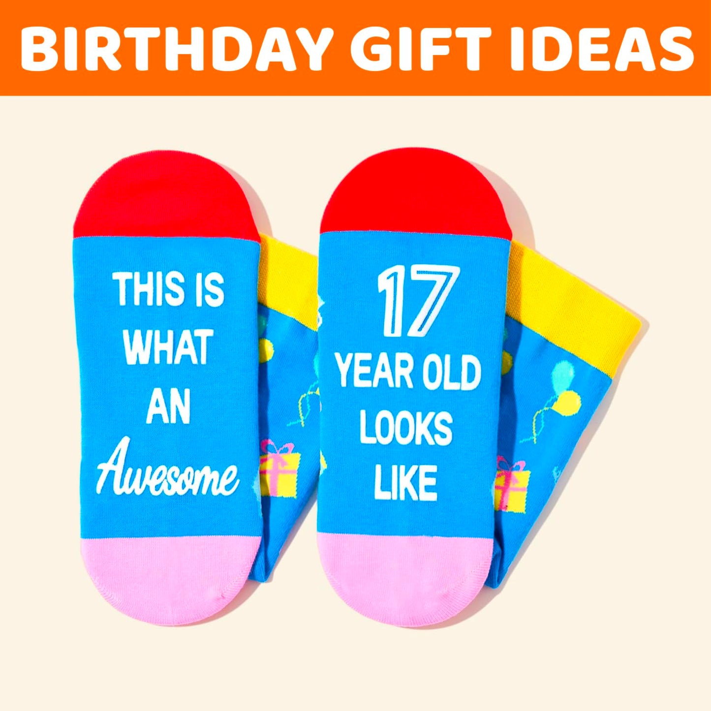 Zmart 17th Birthday Gifts Ideas Socks - Gifts for 17 Year Old Boy, 17 Year Old Boy Girl Birthday Gift Ideas - Medaid International