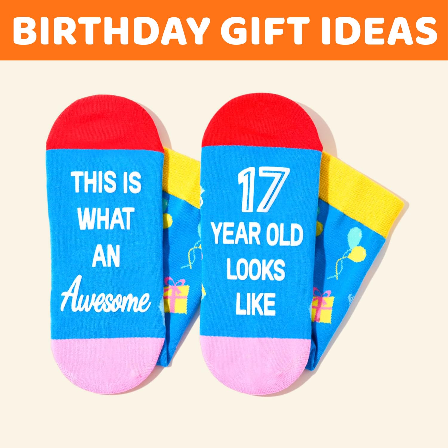 Zmart 17th Birthday Gifts Ideas Socks - Gifts for 17 Year Old Boy, 17 Year Old Boy Girl Birthday Gift Ideas - Medaid International