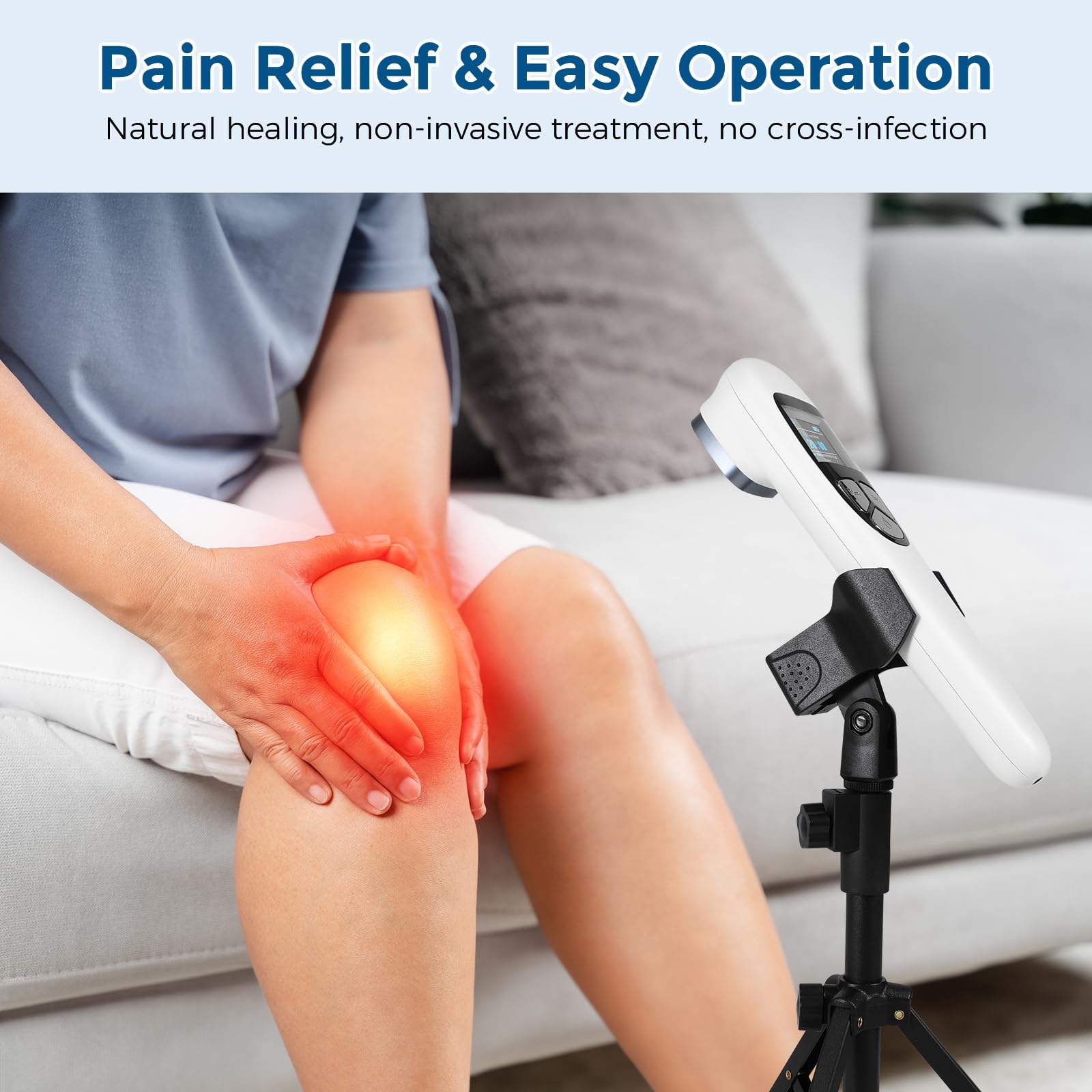 Cold Laser Therapy Device for Dog Veterinary, Handhold, Low Level Laser Red Light Therapy for Human Pain Relief Knee, Joint, Muscle, 4 Power/4 Timer, 3X 808nm + 13x 650nm - Medaid International