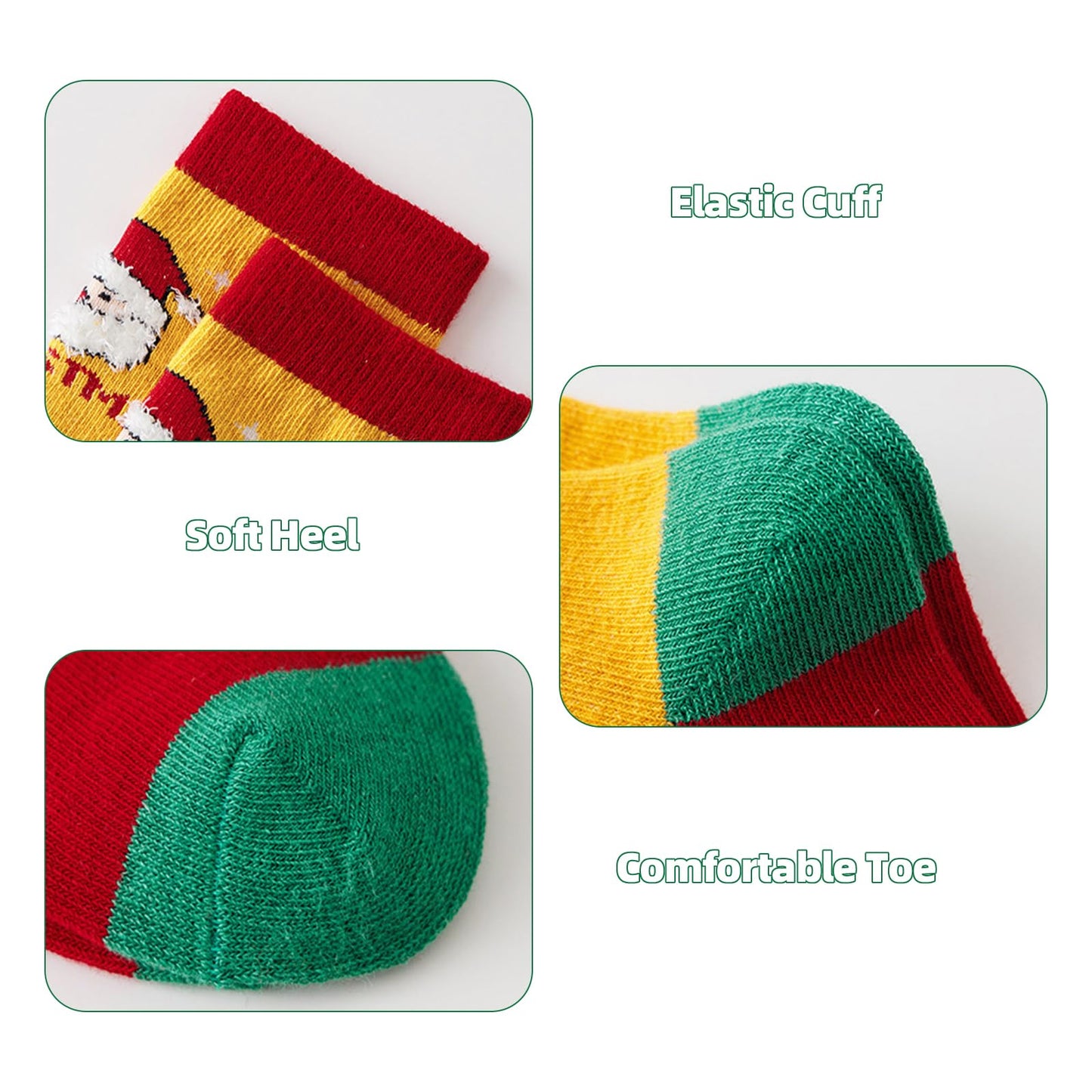 Looching 5 Pack Baby Christmas Socks Kids Cute Xmas Sock Christmas Gift Funny Toddler Boy Girl Children's Socks 1-8Years - Medaid International