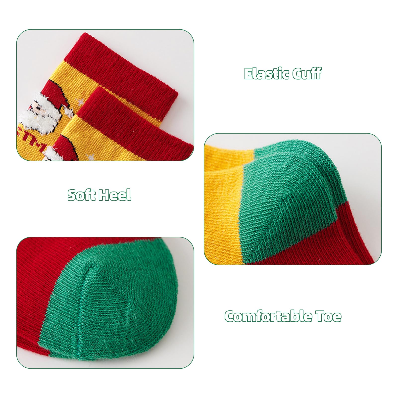 Looching 5 Pack Baby Christmas Socks Kids Cute Xmas Sock Christmas Gift Funny Toddler Boy Girl Children's Socks 1-8Years - Medaid International