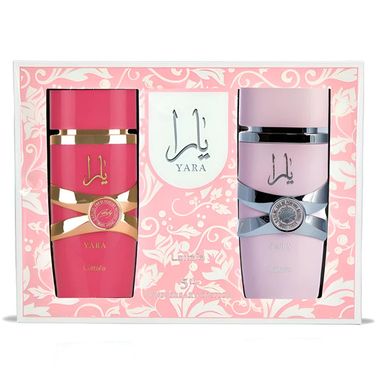 Lattafa 2 Piece Gift Set (Yara EDP 3.4 Fl Oz + Yara Candy EDP 3.4 Fl Oz) - Medaid International